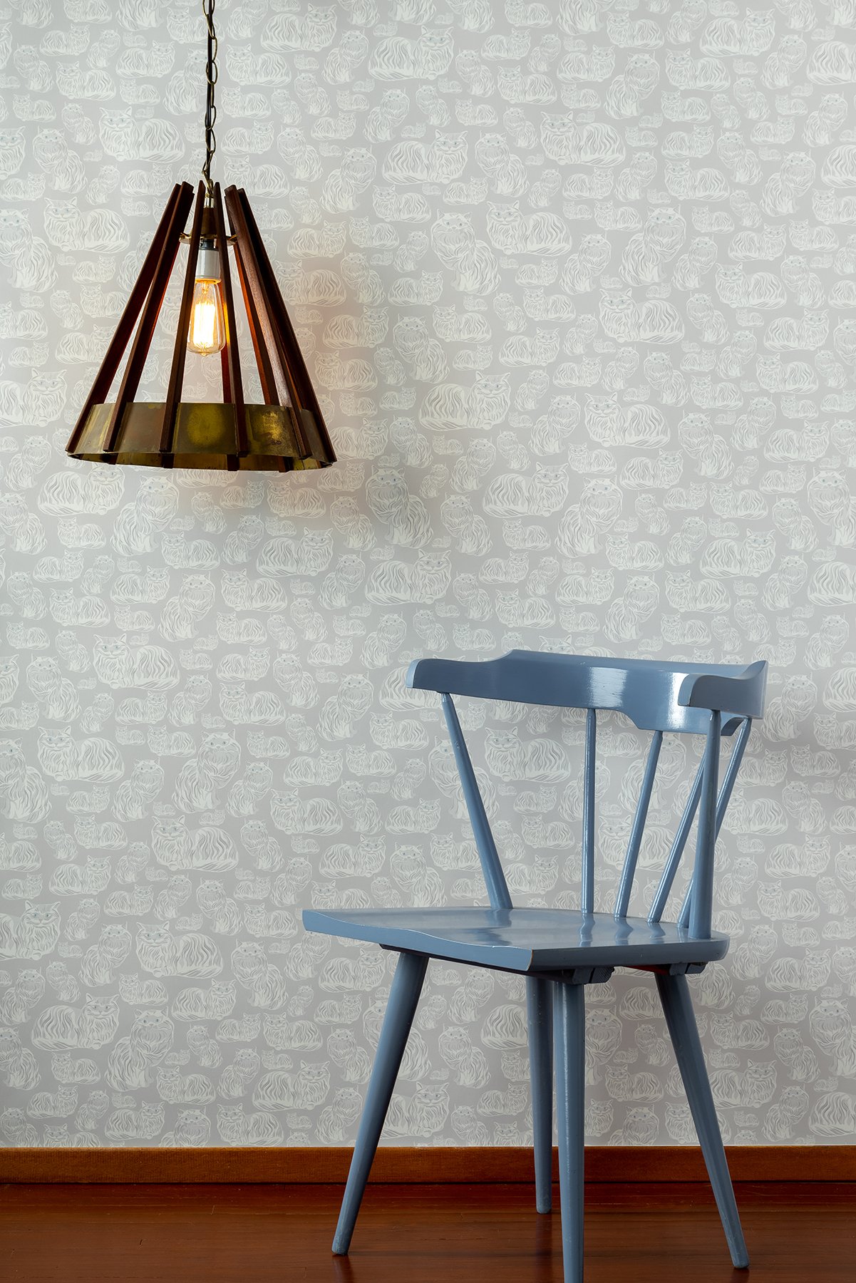 Kate Golding Porcelain Cats wallpaper // Modern wallcoverings and interior decor.