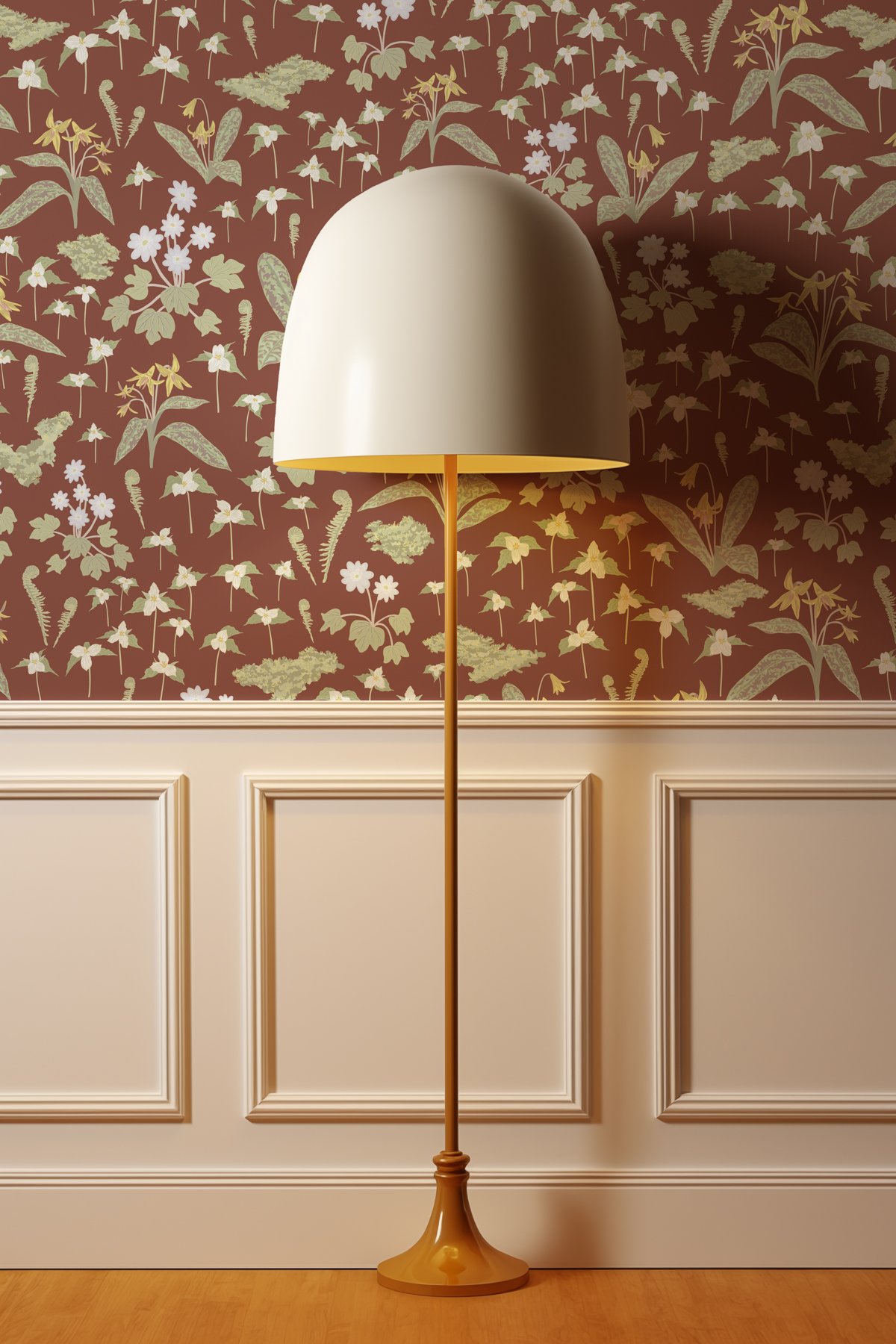 Kate Golding Forest Blooms (Oxblood) Wallpaper.  Modern wallcoverings and interior decor.  