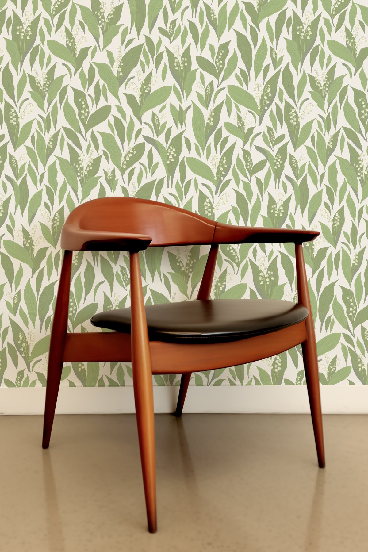 Kate Golding Lily of the Valley Wallpaper.  Modern wallcoverings and interior decor. 