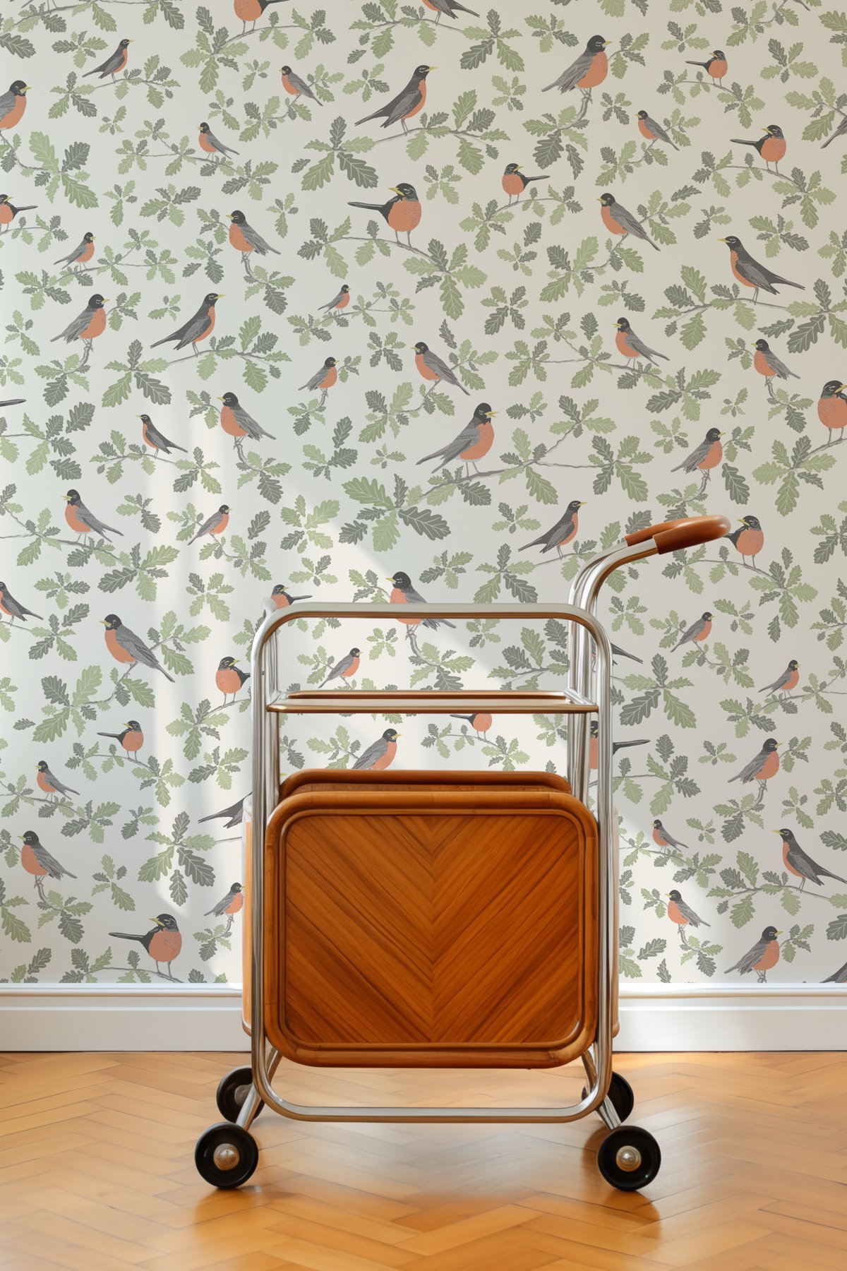 Kate Golding Robin (Parchment) Wallpaper.  Modern wallcoverings and interior decor. 