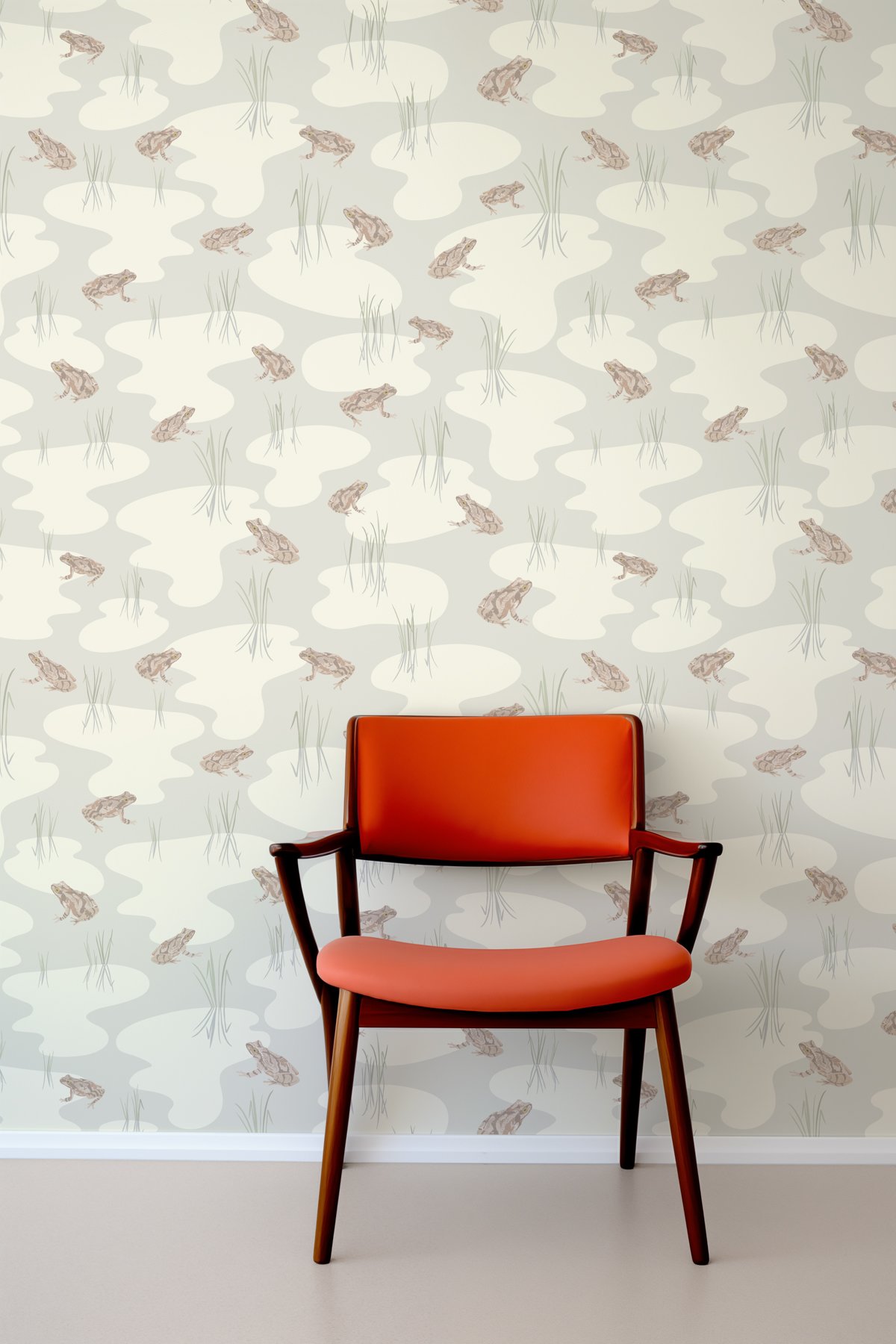 Kate Golding Spring Peepers (Cream) Wallpaper.  Modern wallcoverings and interior decor. 