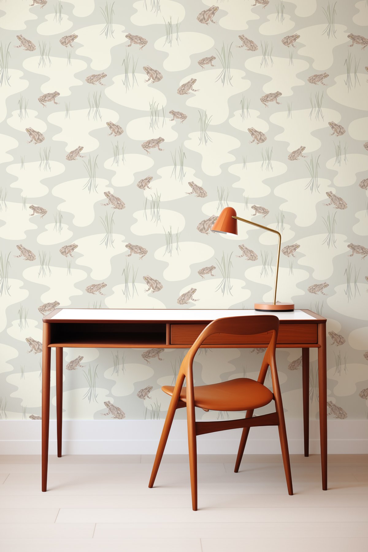 Kate Golding Spring Peepers (Cream) Wallpaper.  Modern wallcoverings and interior decor. 