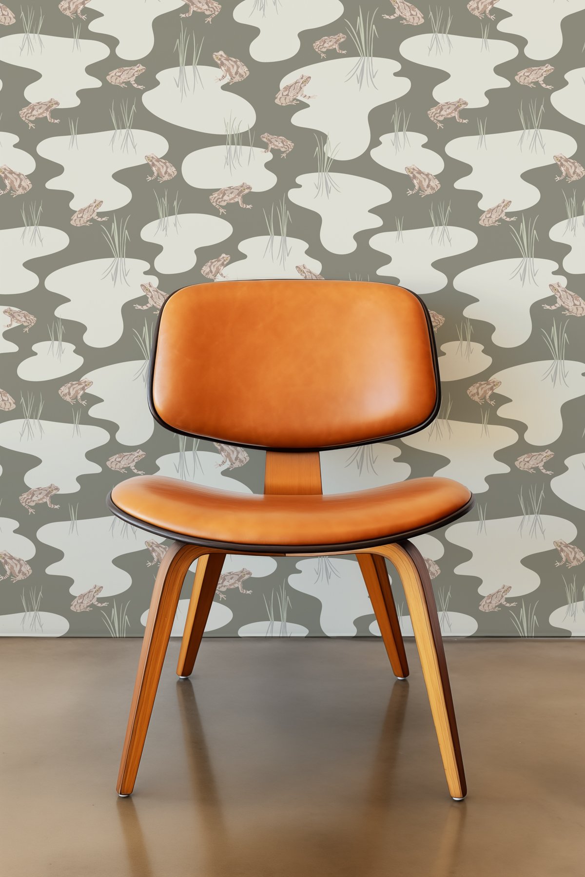 Kate Golding Spring Peepers (Khaki) Wallpaper.  Modern wallcoverings and interior decor. 