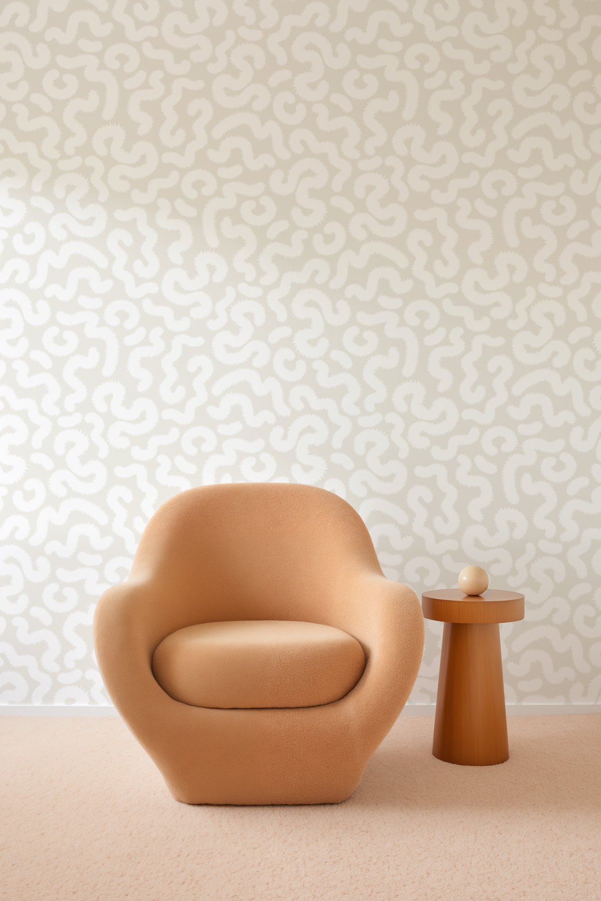 Kate Golding Spring Pop (Parchment) Wallpaper.  Modern wallcoverings and interior decor.