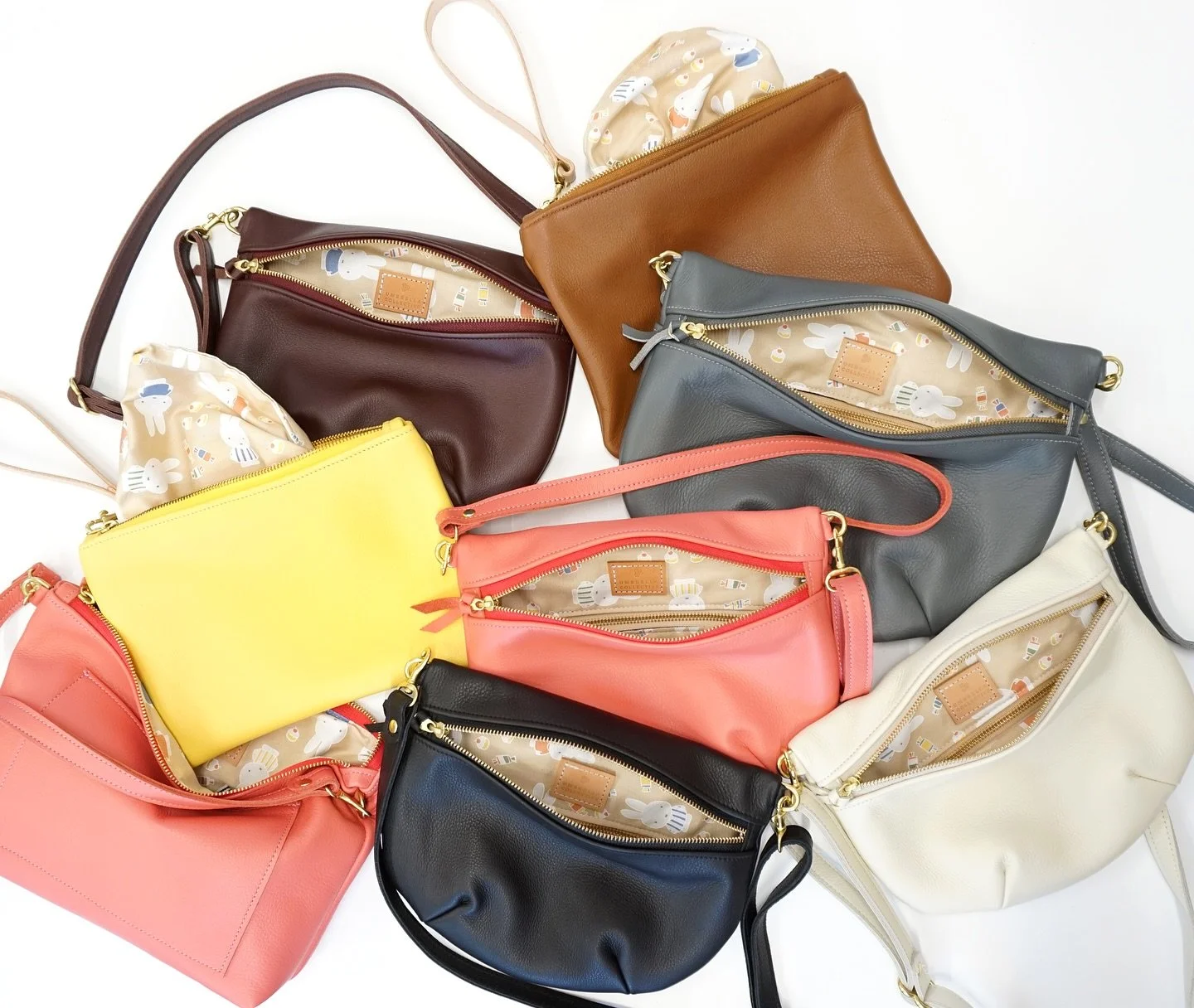 Okay Miffy friends, it&rsquo;s time for Miffy round two! I&rsquo;m taking orders now! This time I have two linings to choose from: Tan Miffy and pink Miffy! You can choose any UC style (not limited to the ones pictured), leather color, and choose you
