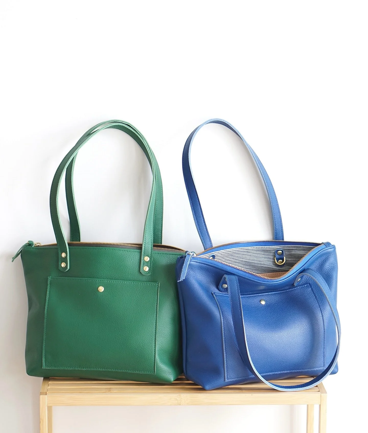 Midi Totes in clover and cobalt 💚💙 Happy spooky day! 👻