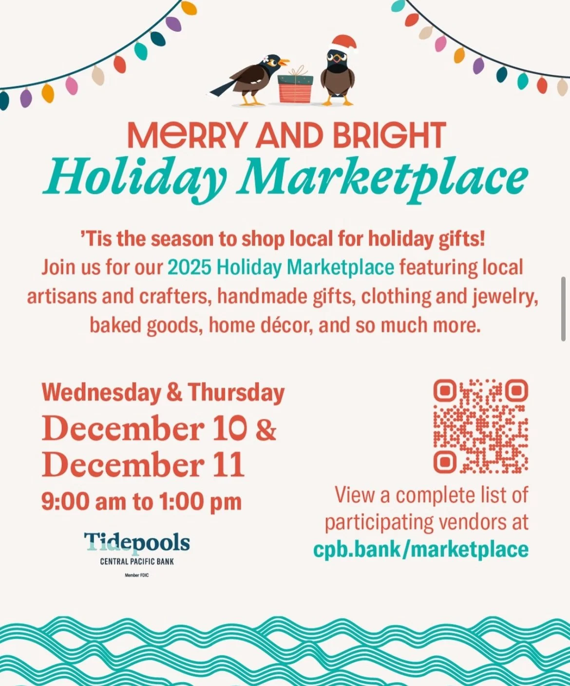 Here&rsquo;s the second to last event I&rsquo;ll be doing this year! It&rsquo;s two days! But I will only be there on DEC 11, THURSDAY!

Swipe to see how awesome this lineup of vendors is! 

Hope to see you there! 

Dec 11, THURSDAY
9am-1pm
Tidepools