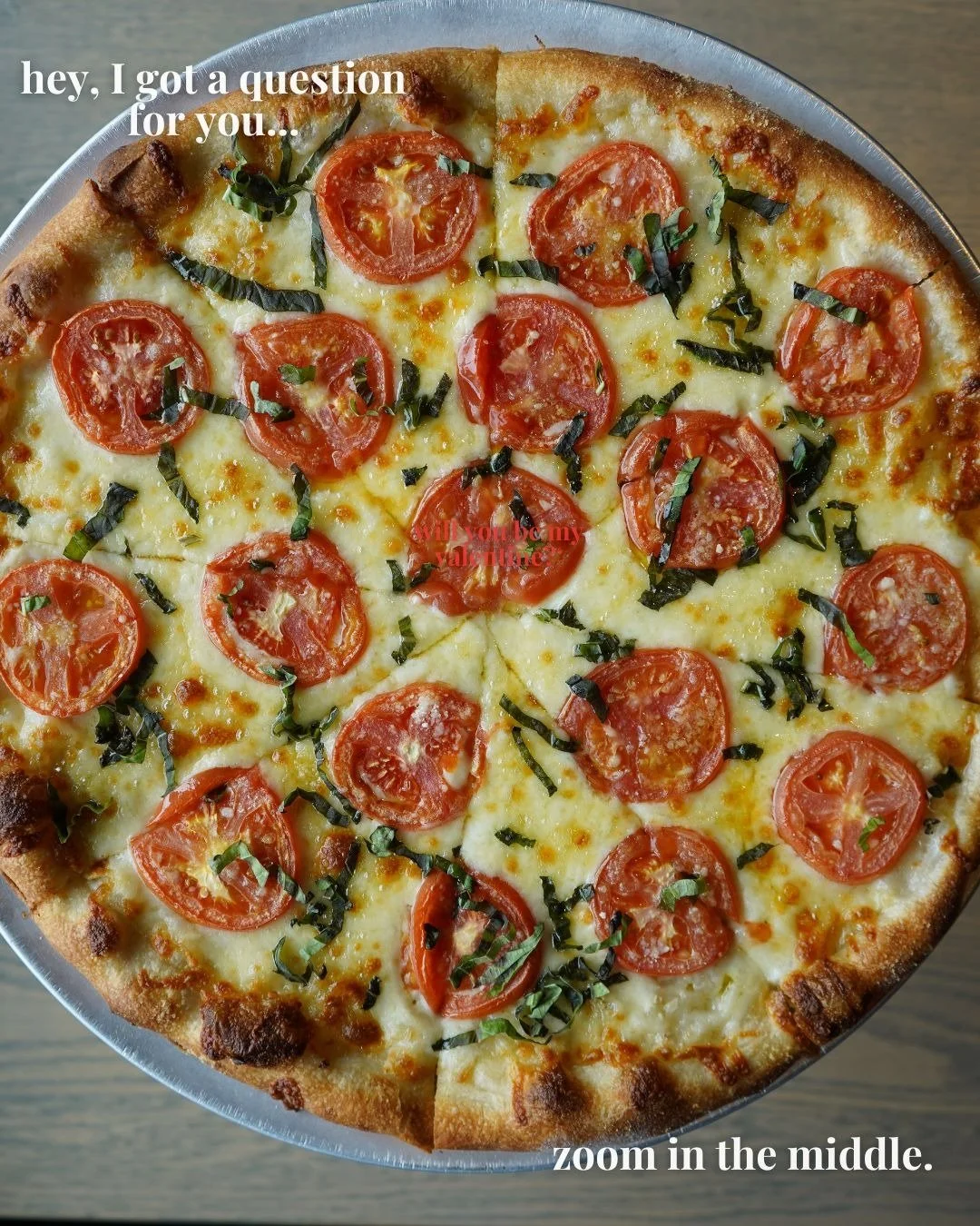 This pizza has something to say 🍕 ❤️💬