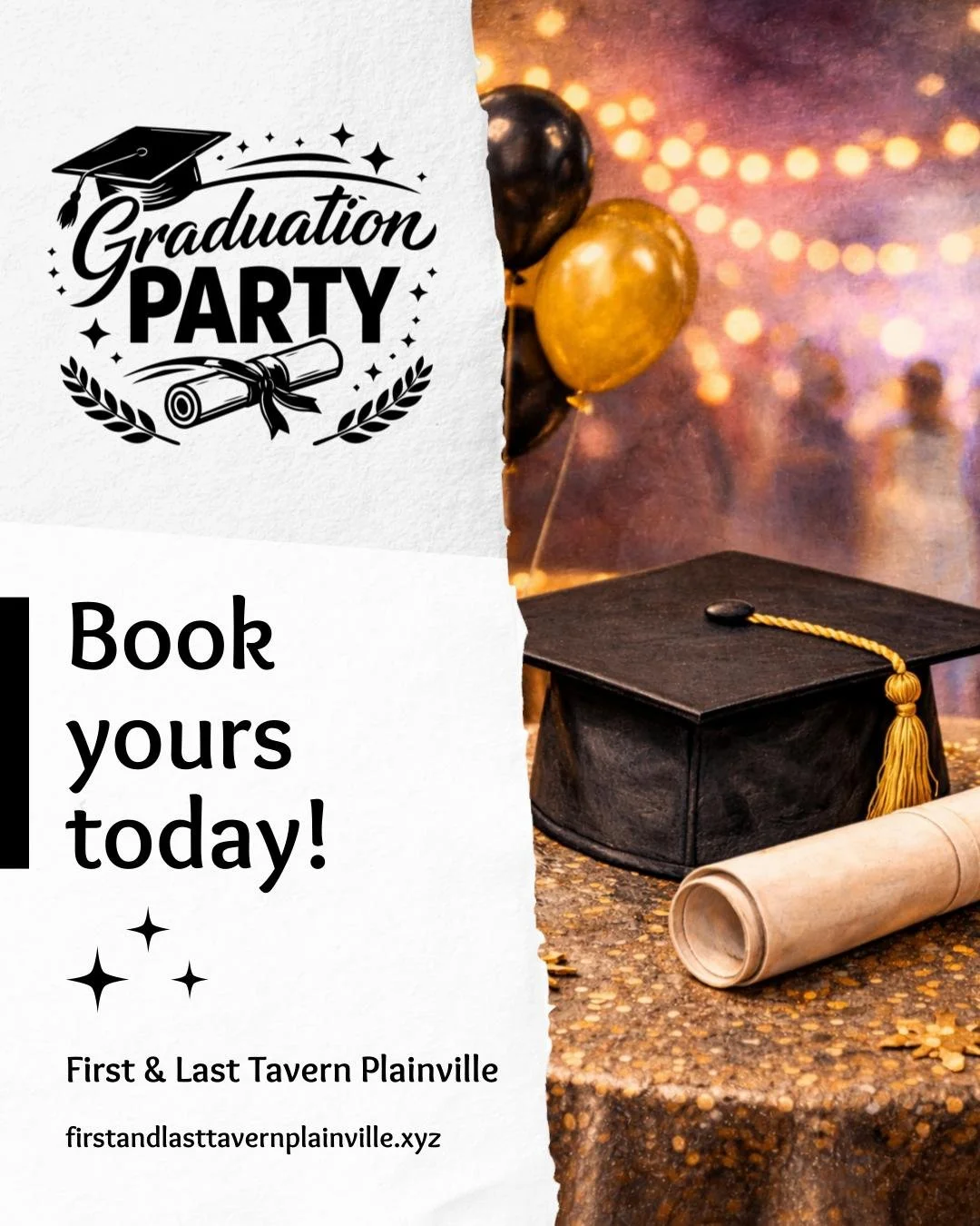 Looking for a place to celebrate those big accomplishments? Creative menu picks and a relaxed setting make Graduation Day group parties extra special. Message us for details, we&rsquo;ll handle the rest. 🎓🥳

#FirstLastTavernPlainville #PlainvilleRe