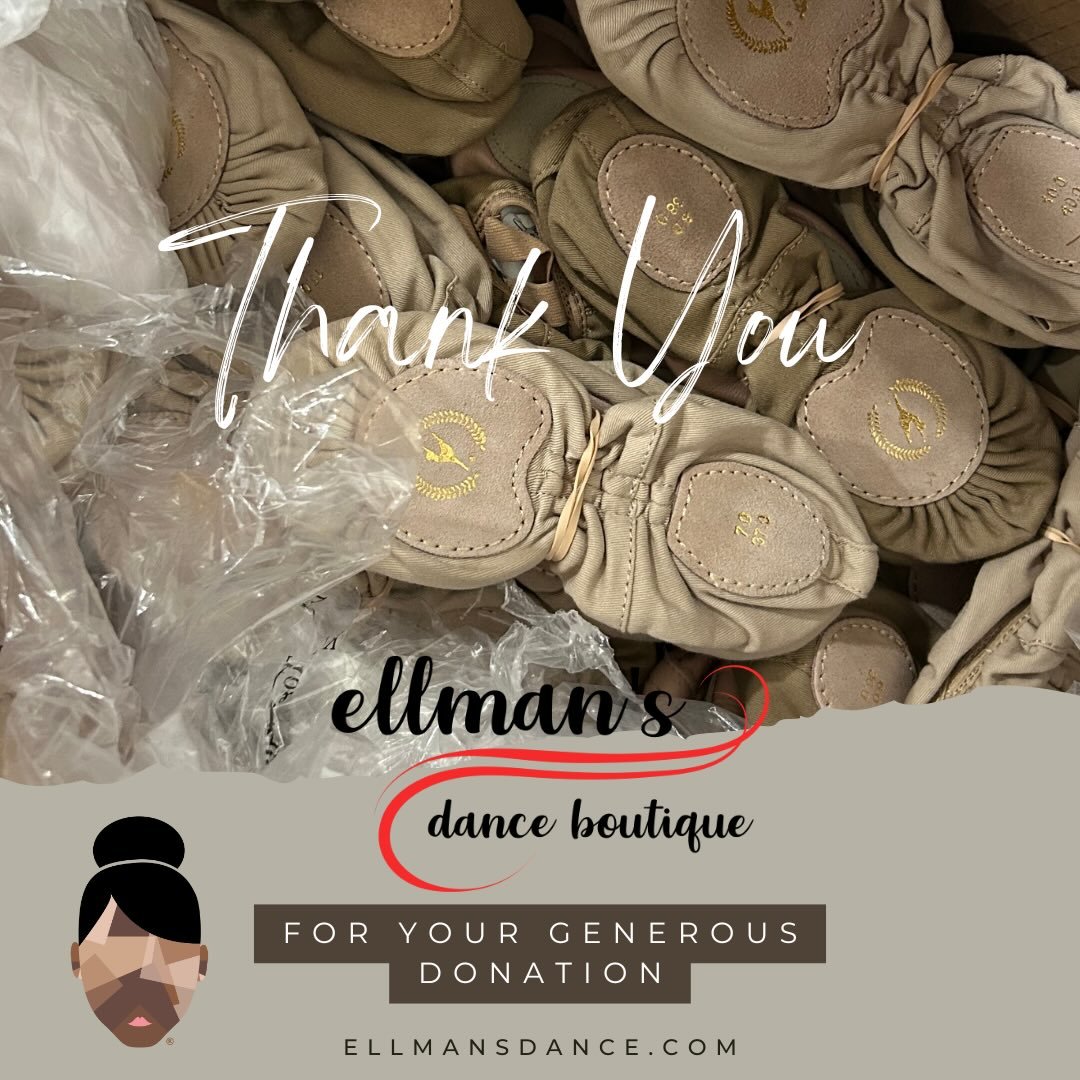 Huge thank you to Ellman&rsquo;s Dance Boutique for their generous donation. 💕
Because of this support, each dancer who attends our community classes will continue to receive their own ballet slippers to take home. It is a small detail that makes a 