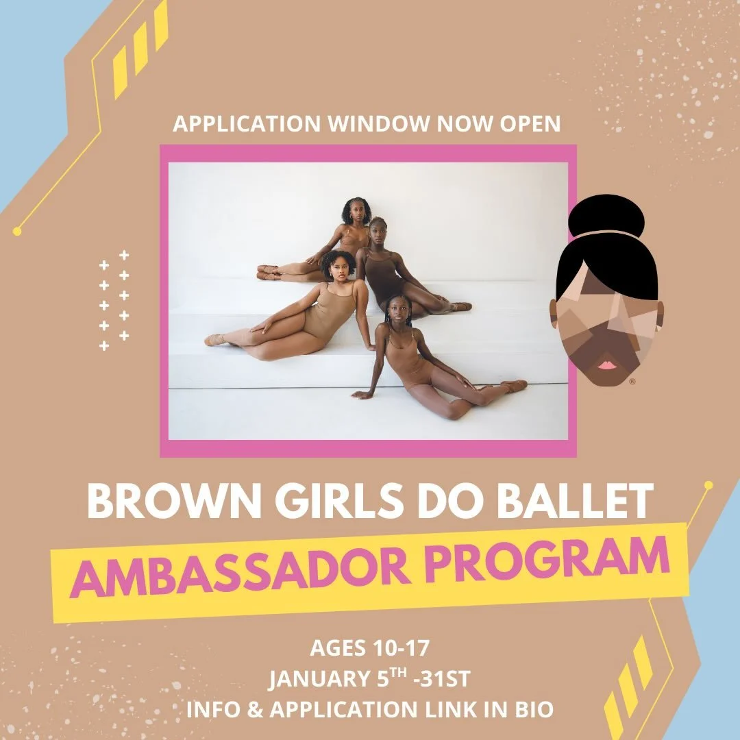 ✨ Calling all dancers ages 10&ndash;17 ✨
The Brown Girls Do Ballet Ambassador application is officially OPEN!
From January 5&ndash;31, young dancers from across the country are invited to apply to join a powerful community of other young leaders, art