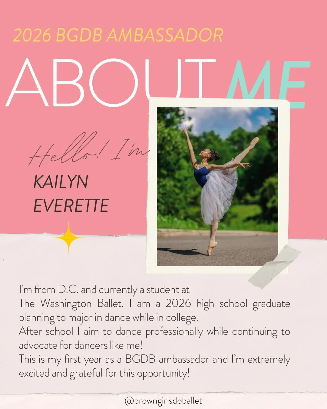 It&rsquo;s time for an Instagram takeover! Meet our ambassador Kailyn!

#browngirlsdoballet #ambasador #instagramtakeover