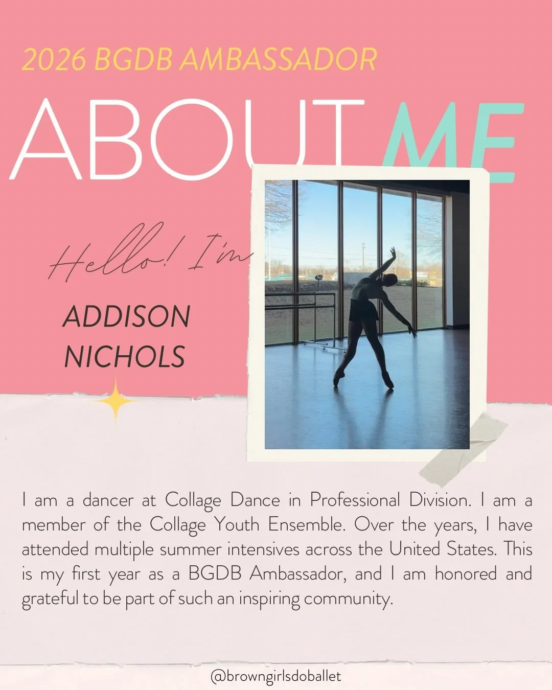 Our ambassadors are booked and busy!! Meet Addison! Keep an eye on our stories to see what she has in store for us!🩰

#browngirlsdoballetambassador #browngirlsdoballet #dancer #dayinthelife #instagramtakeover