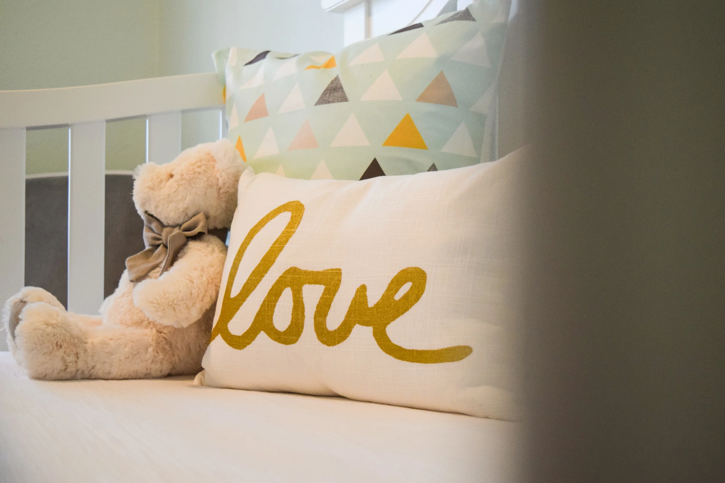 baby girl nursery ideas and decor -- seafoam teal white and grey baby room nursery