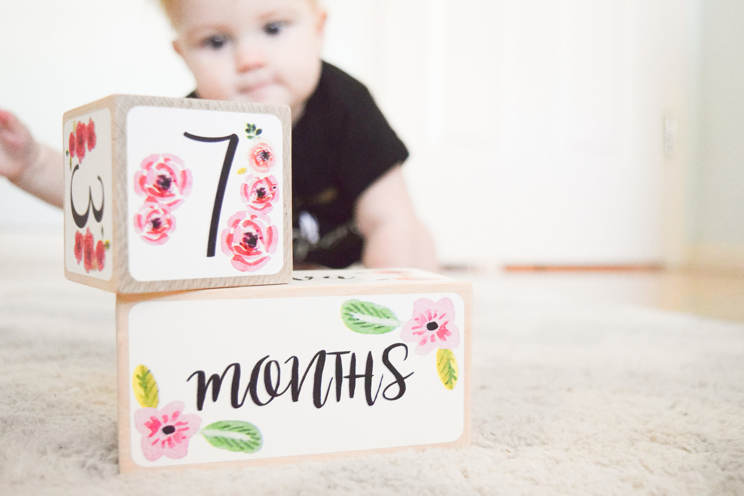 AVA'S 7 MONTH UPDATE | Baby Milestone Blocks GIVEAWAY