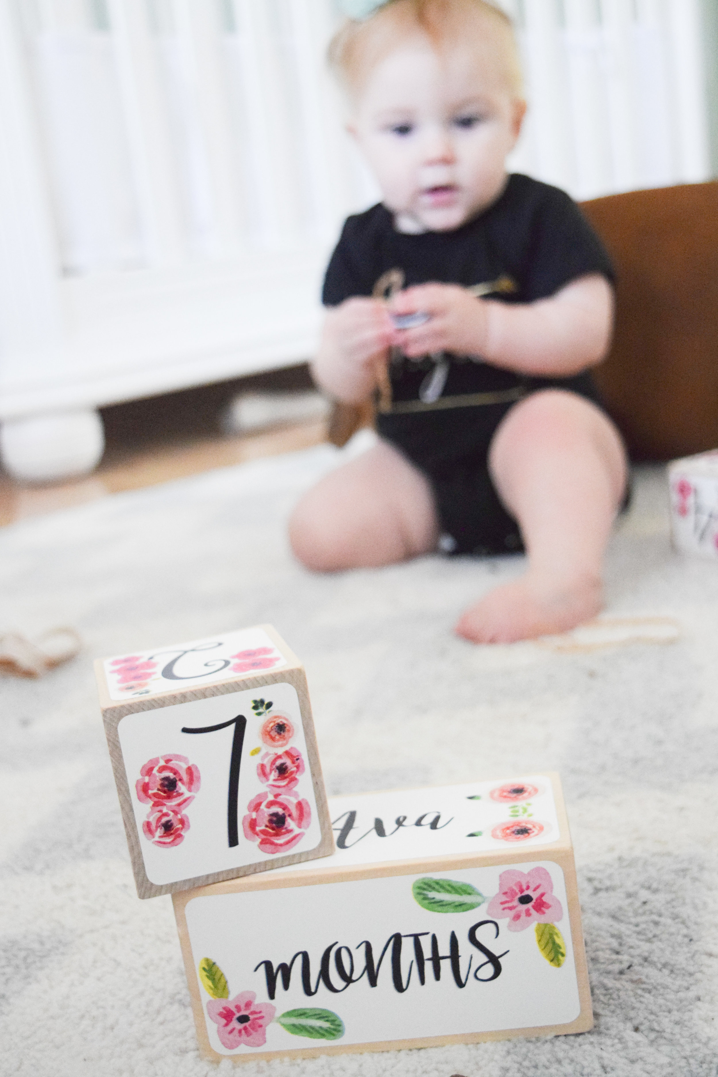 AVA'S 7 MONTH UPDATE | Baby Milestone Blocks GIVEAWAY