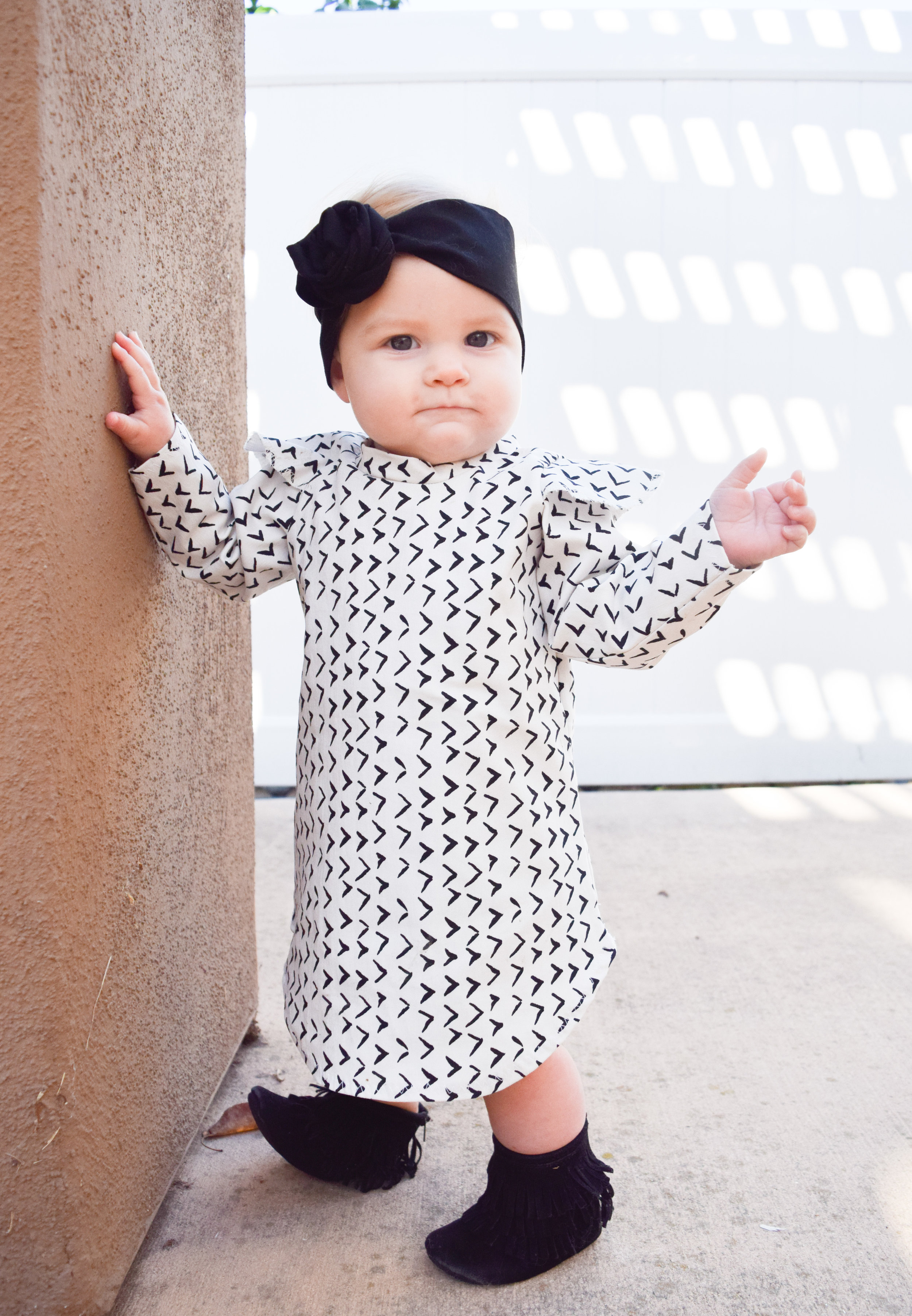 BABY FASHION | Black + White Holiday Kids Dress