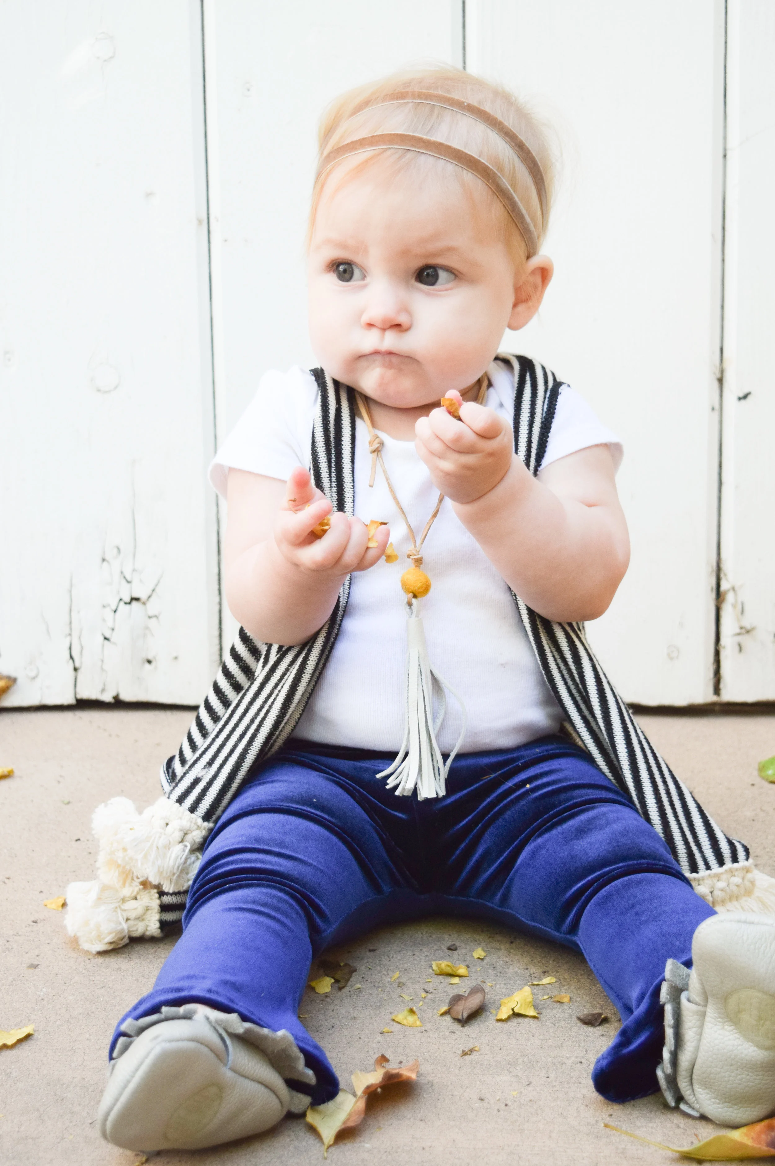 KIDS FASHION | Navy Velvet Kids Bell Bottoms Boho Outfit