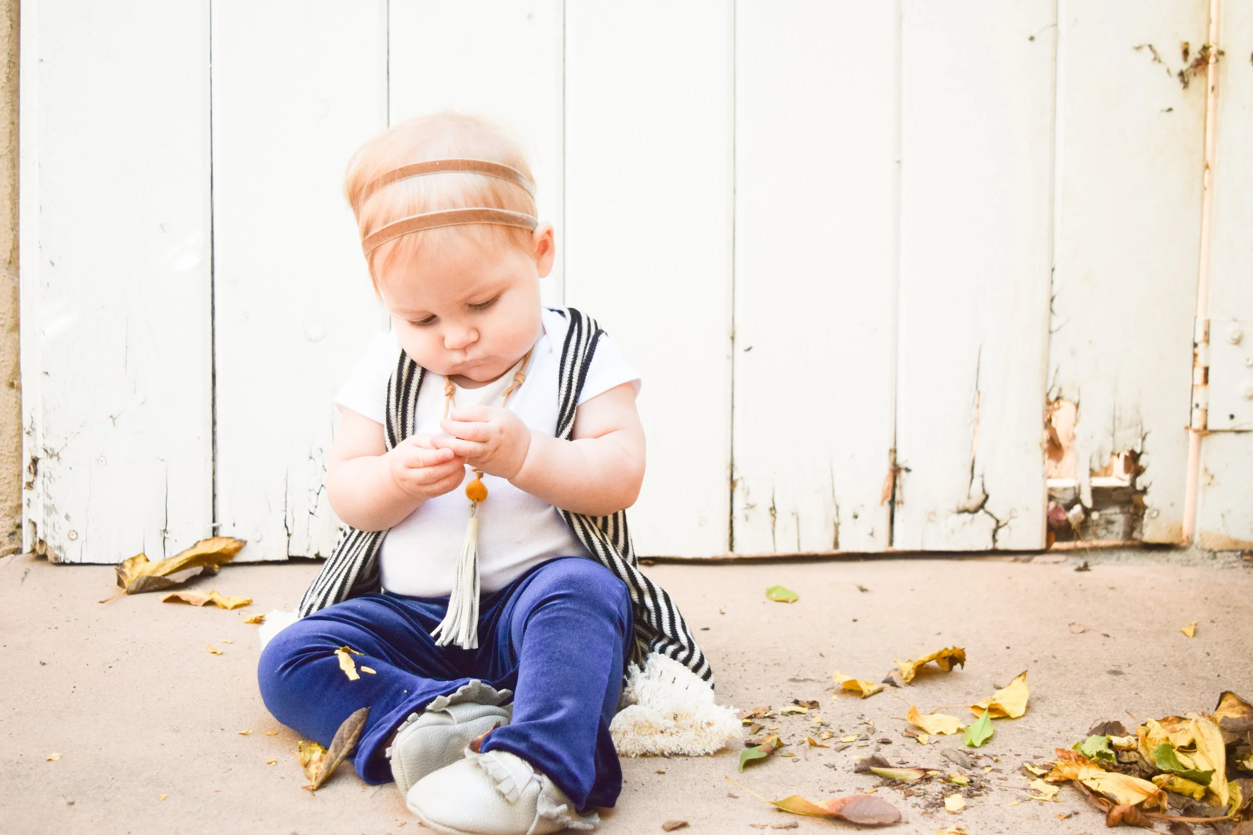 KIDS FASHION | Navy Velvet Kids Bell Bottoms Boho Outfit