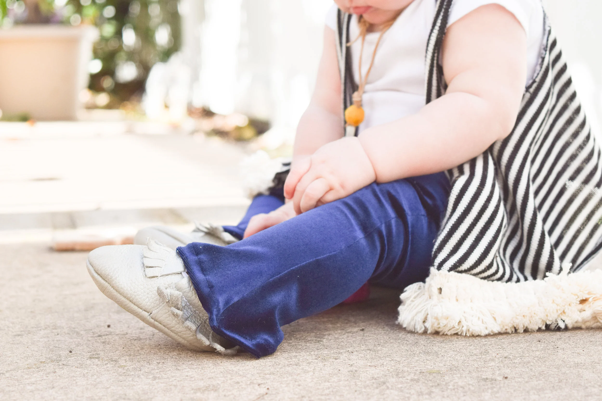 KIDS FASHION | Navy Velvet Kids Bell Bottoms Boho Outfit