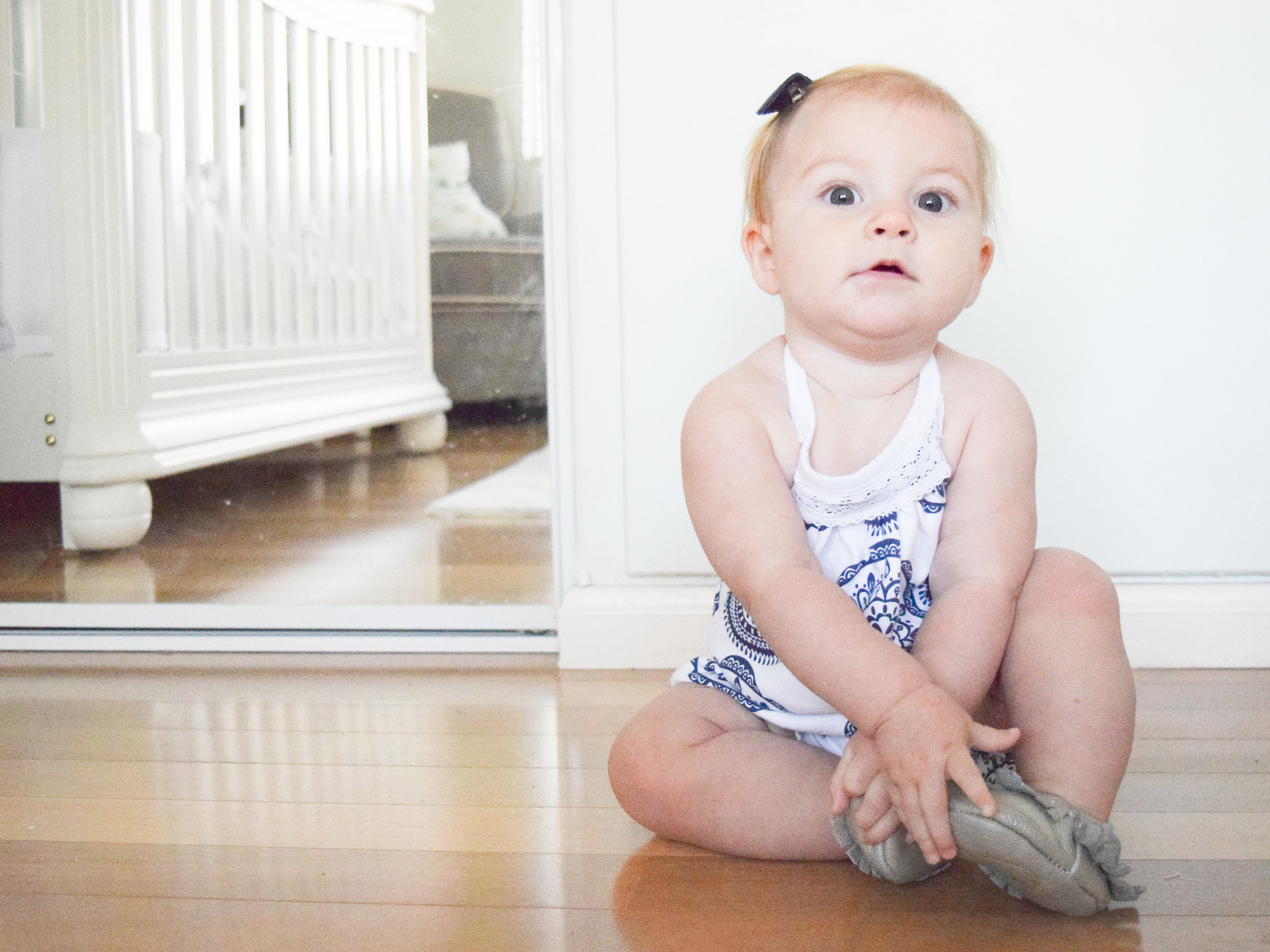 KIDS FASHION | Blue + White Medallion Kids Romper