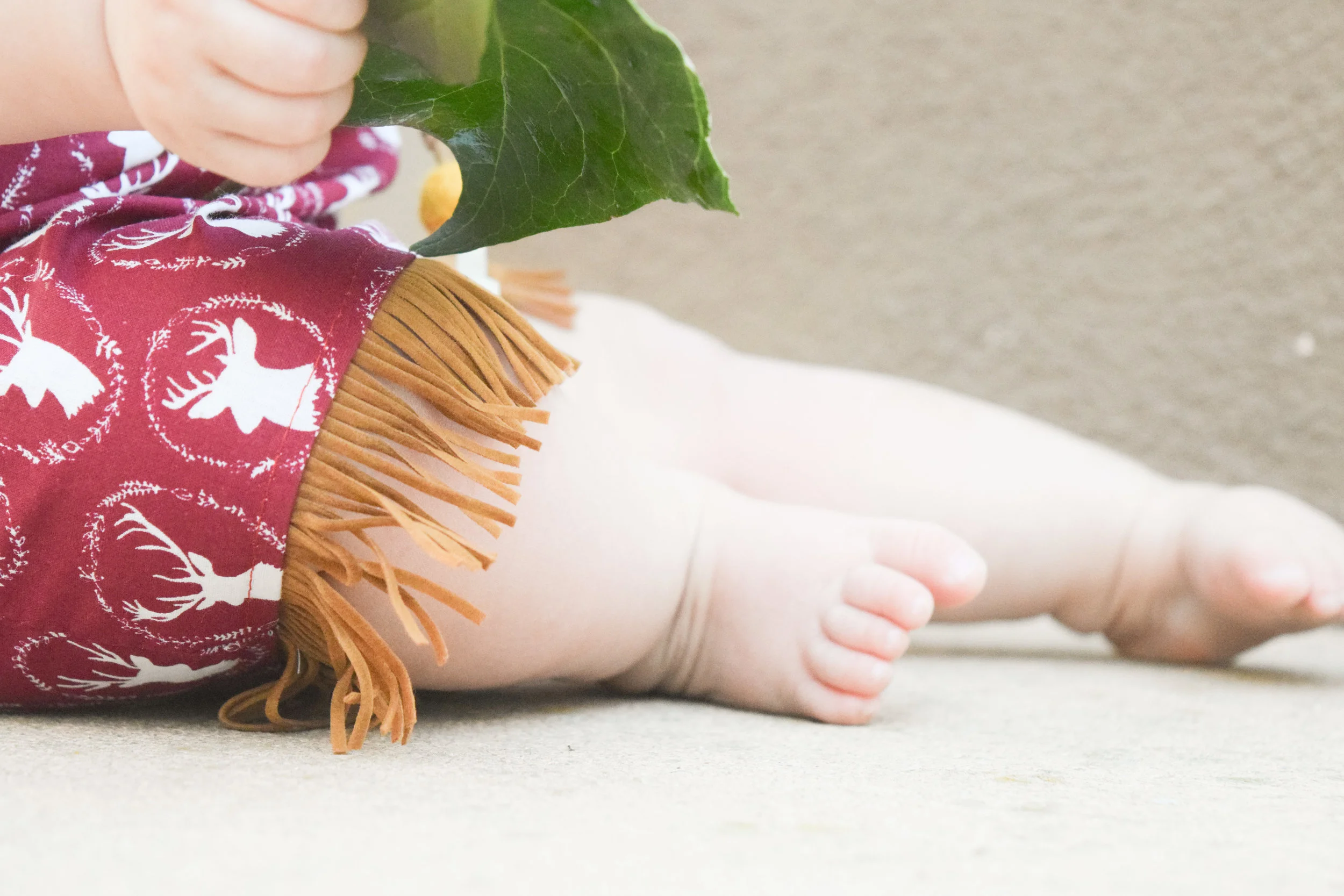 BABY FASHION | Maroon Holiday Reindeer Kids Fringe Dress and Kids Room Teepee