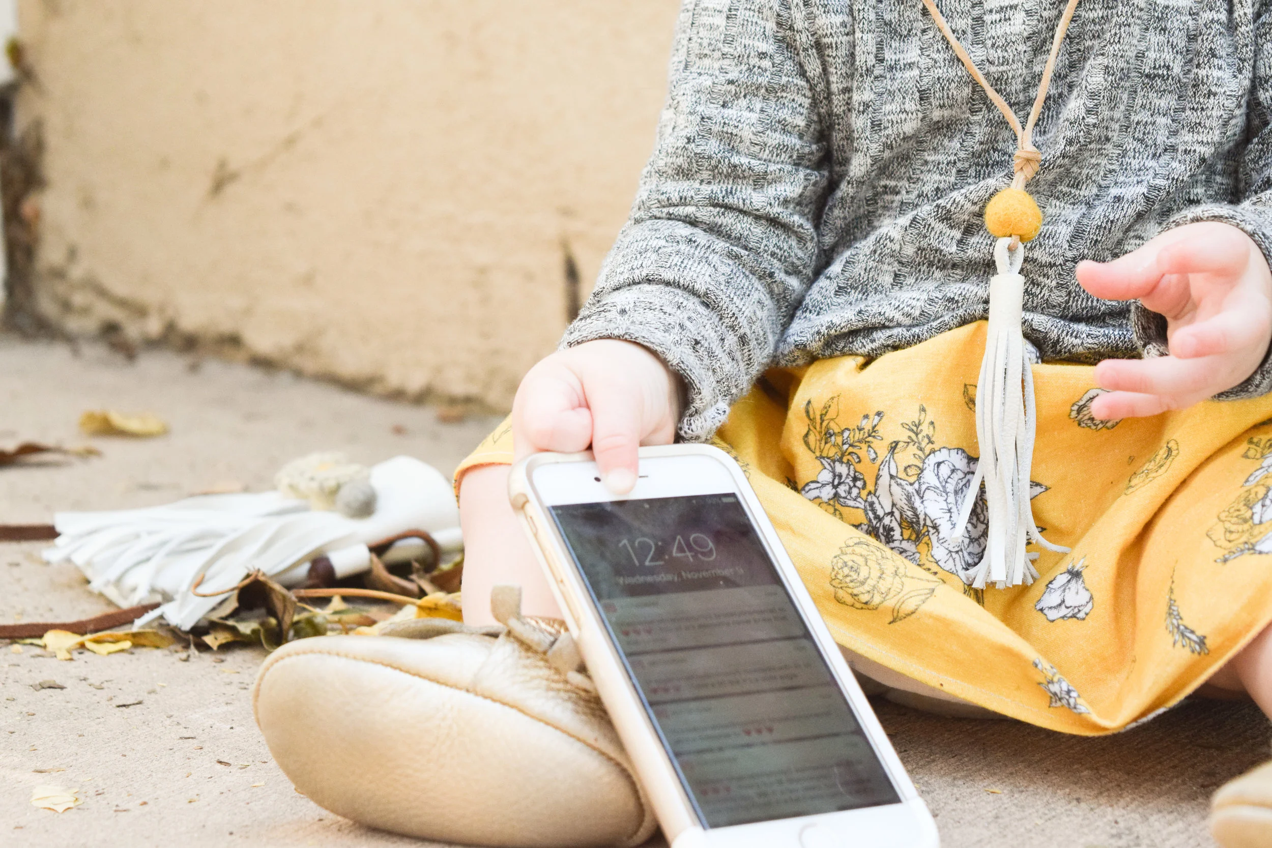BABY FASHION | Mustard Vintage Floral + Heather Grey Baby Sweater Dress