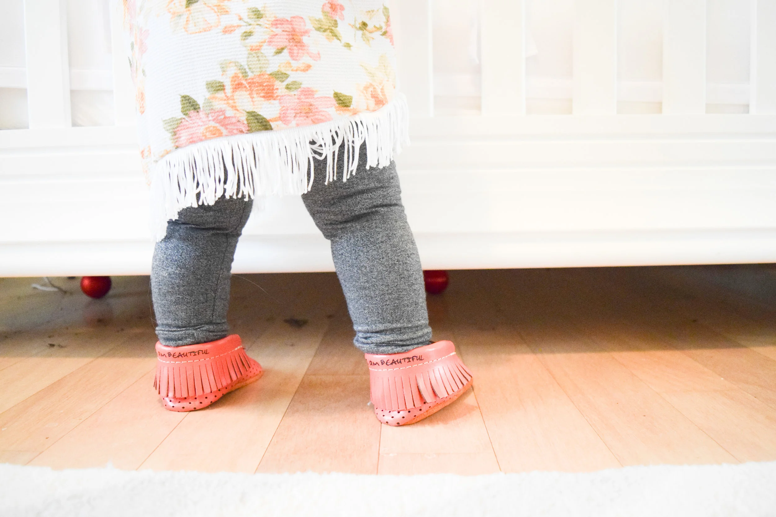 Baby Floral Kimono and Silver Baby Leggings