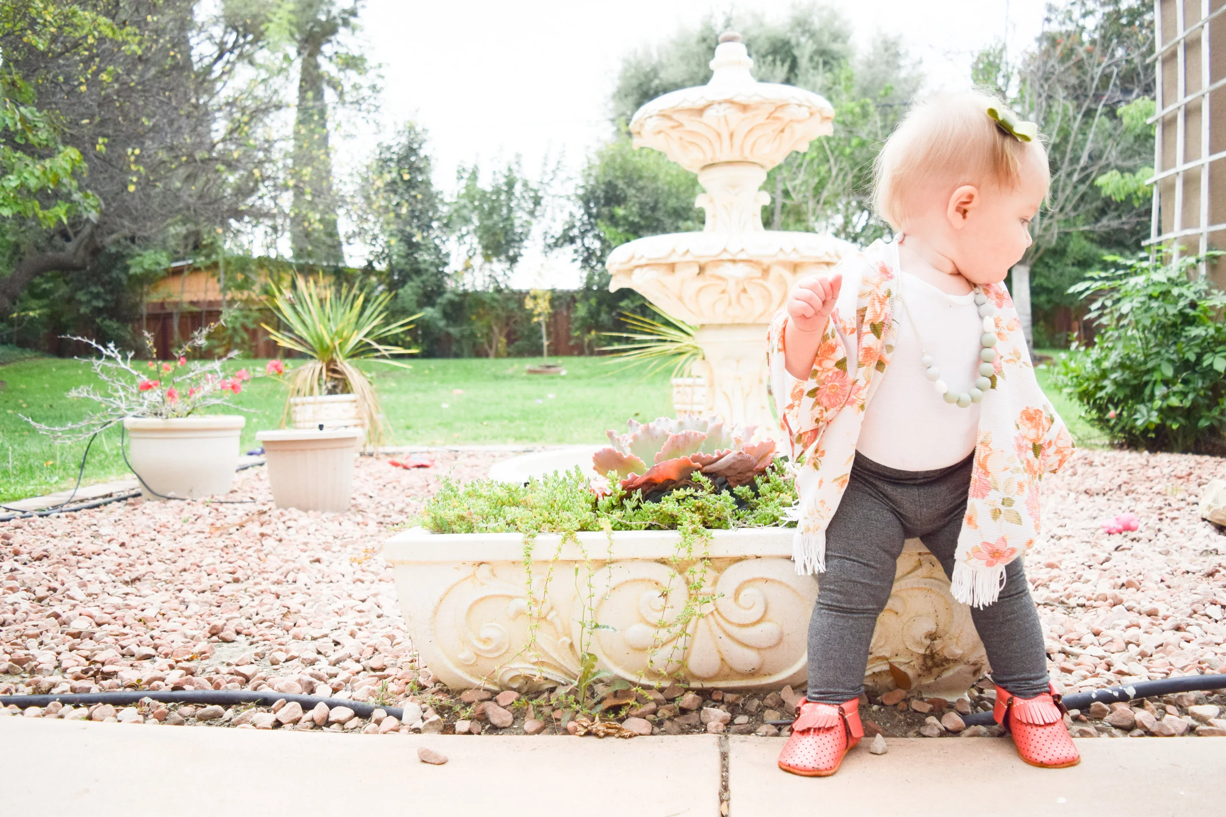 Baby Floral Kimono and Silver Baby Leggings
