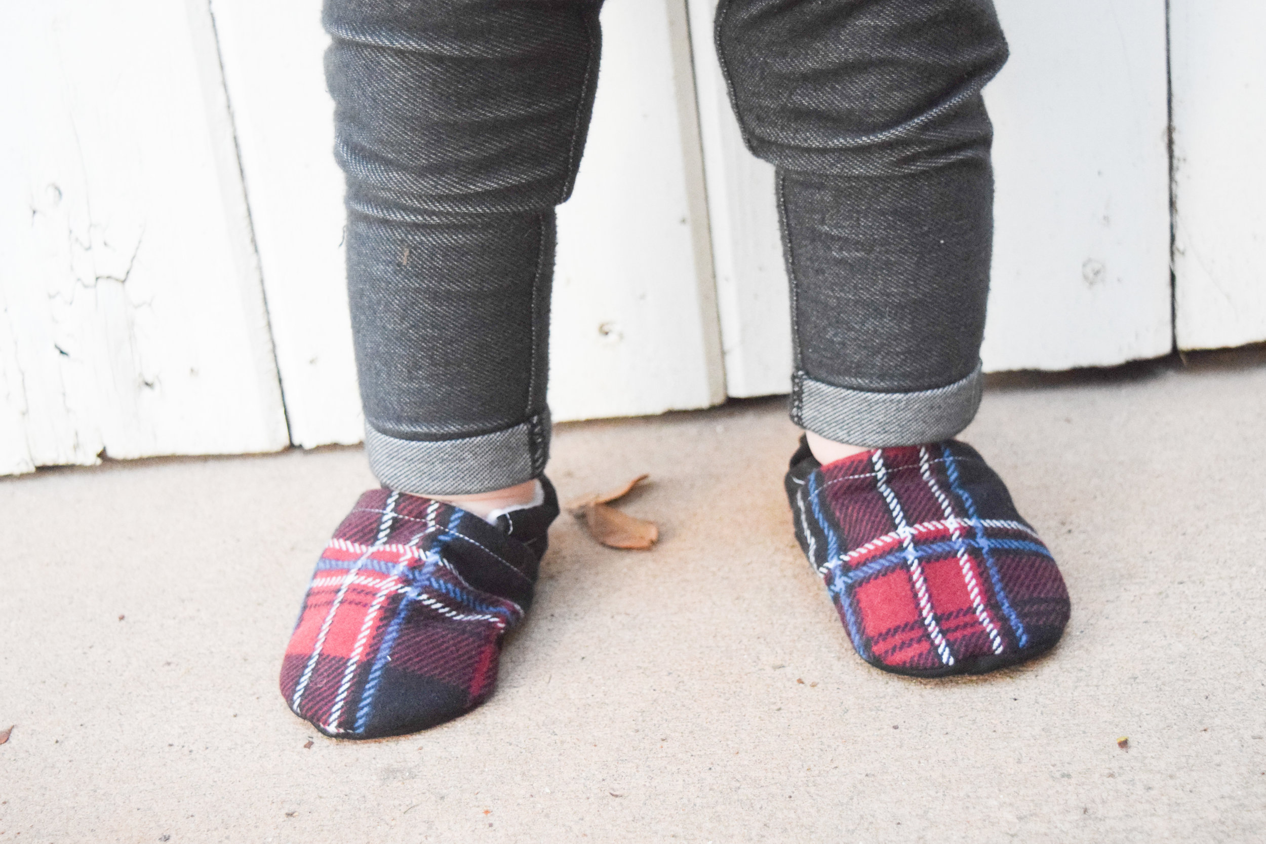 Plaid Holiday Baby Shoes