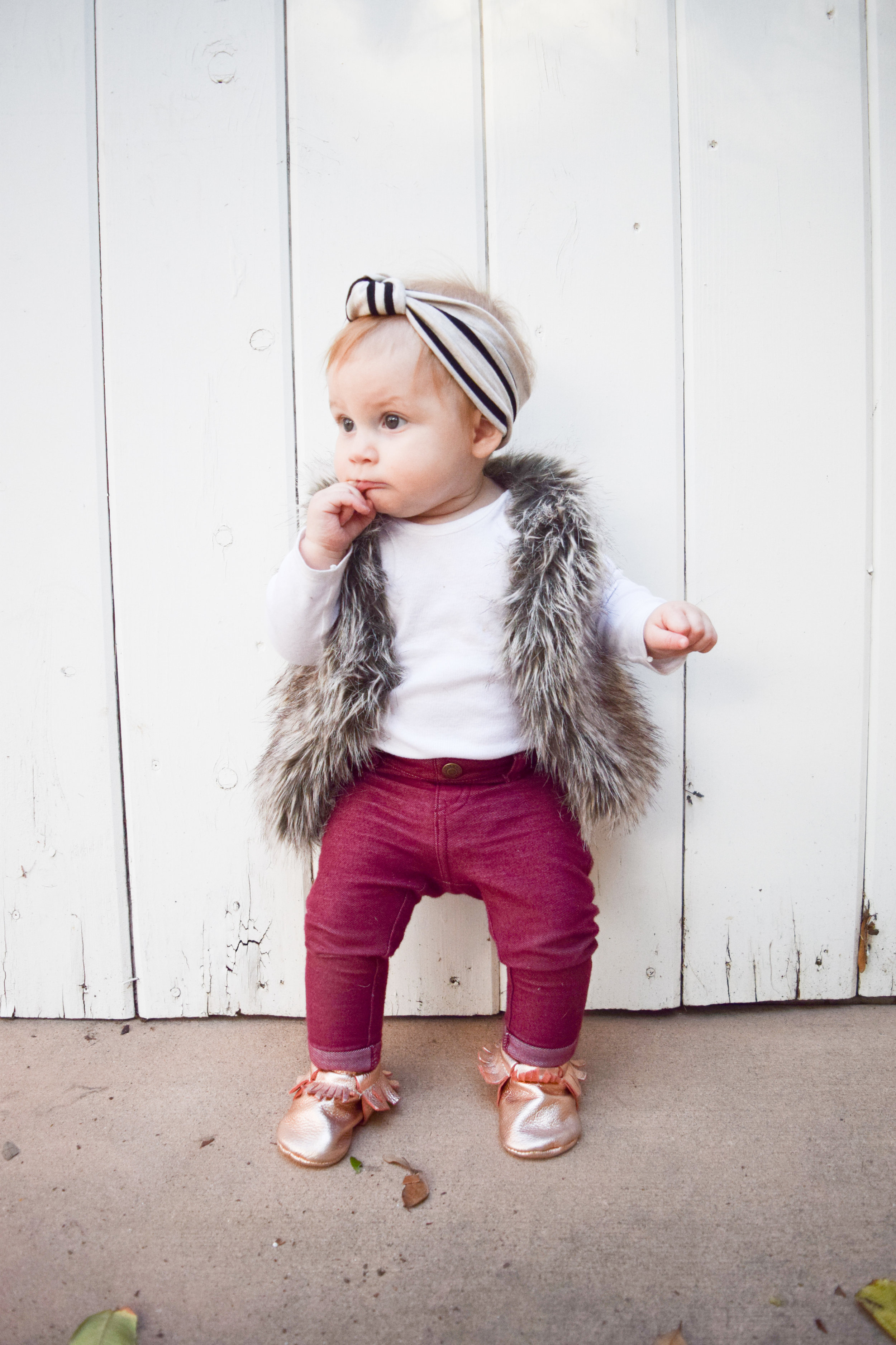 BABY FASHION | Baby Fur Vest, Rose Gold 