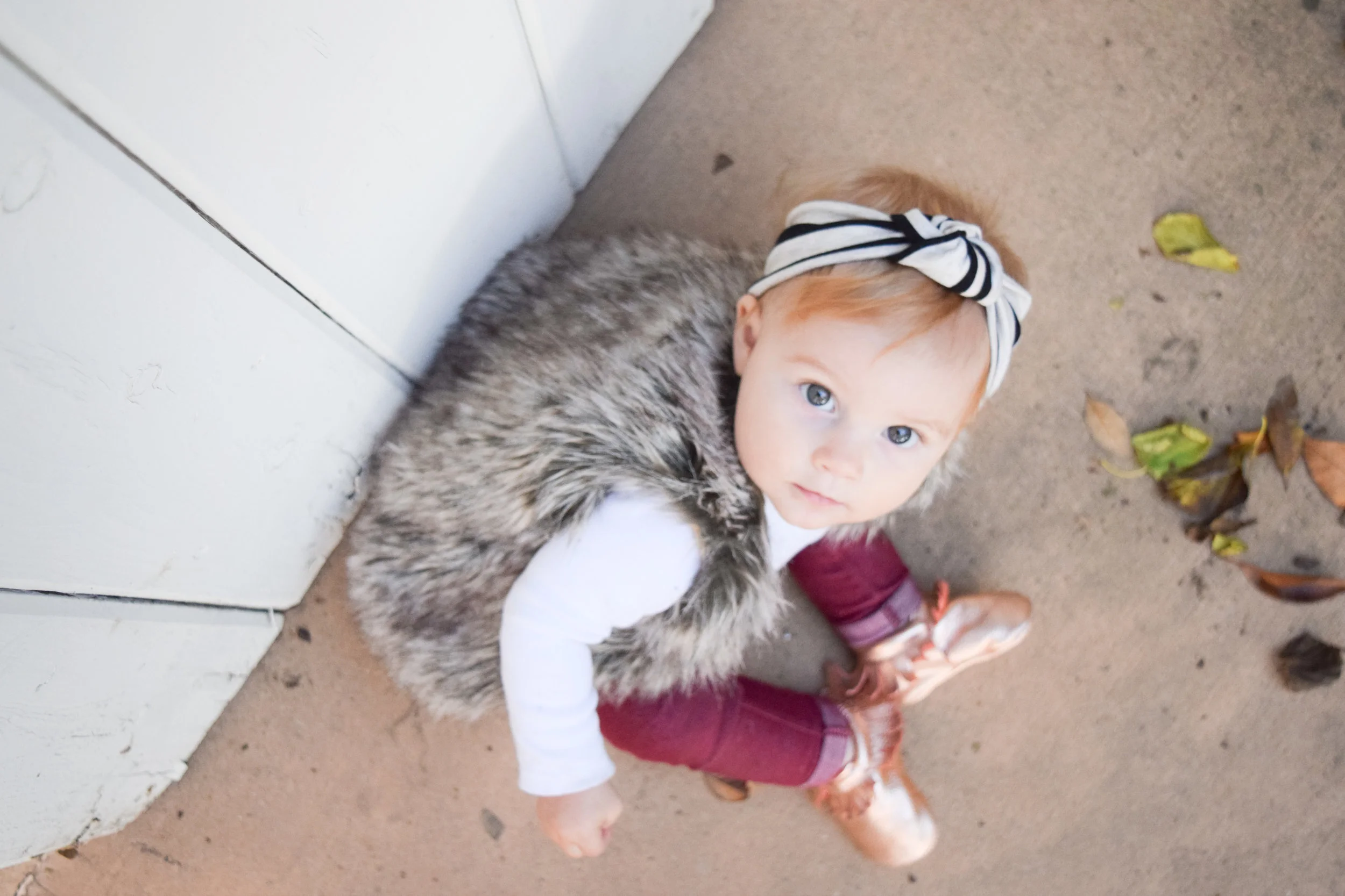 Baby Fashion - Baby Fur Vest, Rose Gold Baby Moccasins, Baby Headbands