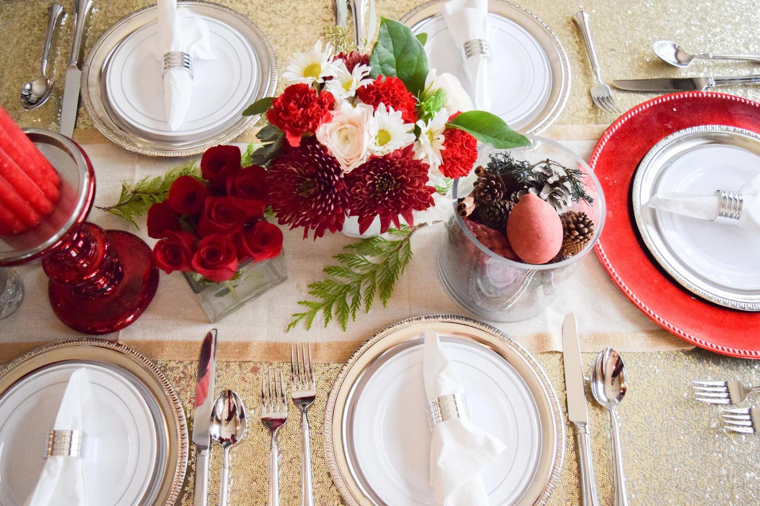 Inexpensive Holiday Place Setting + Decor - FAKE CHRISTMAS | A Hallak Family Holiday Tradition