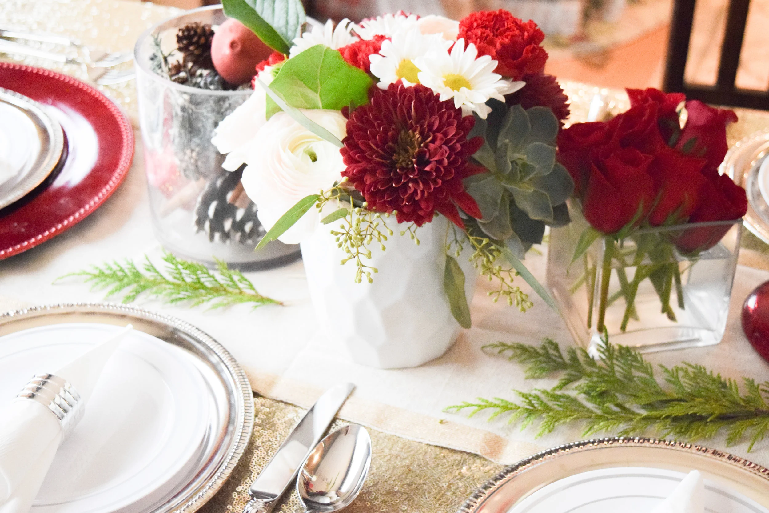 Inexpensive Holiday Place Setting + Decor - FAKE CHRISTMAS | A Hallak Family Holiday Tradition