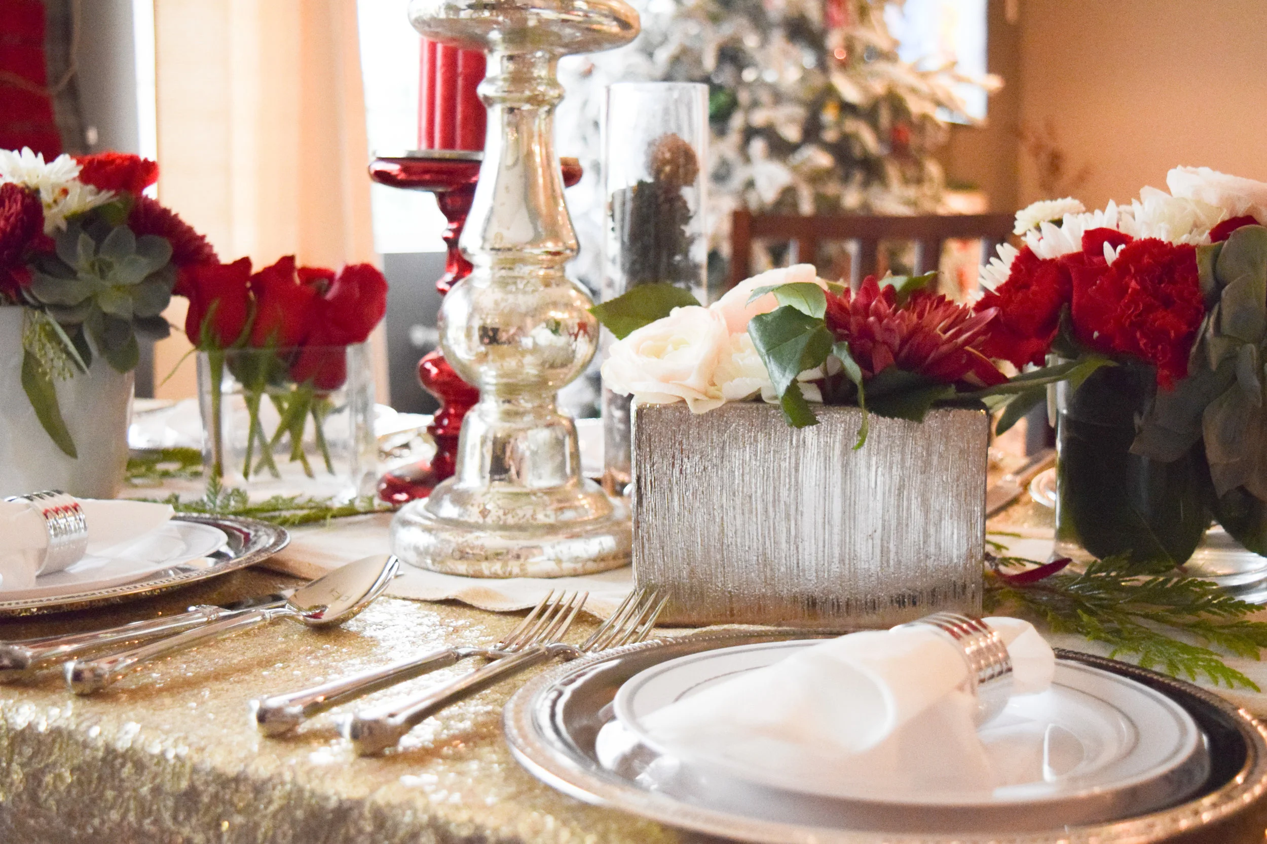 Inexpensive Holiday Place Setting + Decor - FAKE CHRISTMAS | A Hallak Family Holiday Tradition
