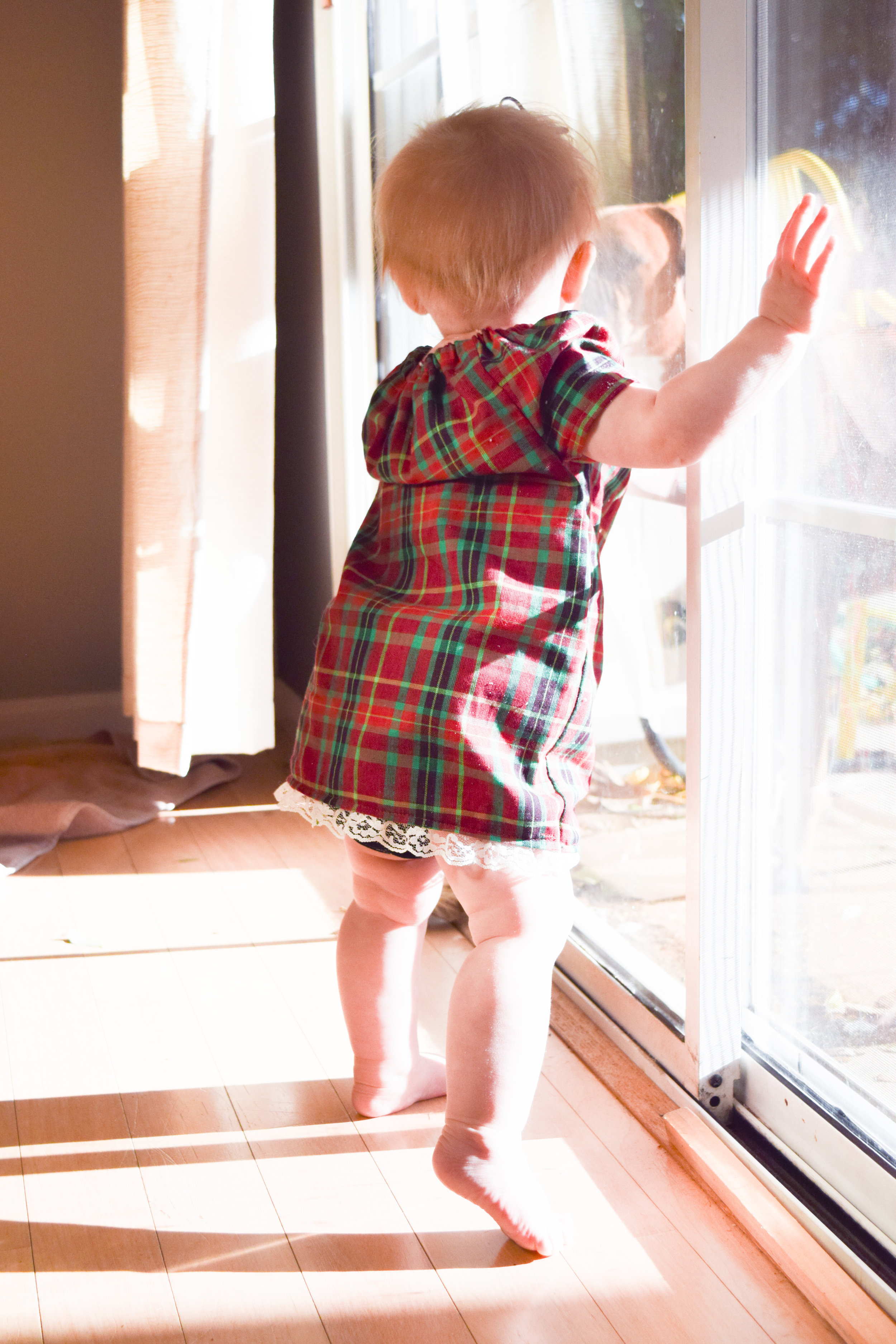 BABY FASHION | A Baby Christmas Dress - Plaid Baby Dress - Silver Baby Shoes - Dainty Baby Bow