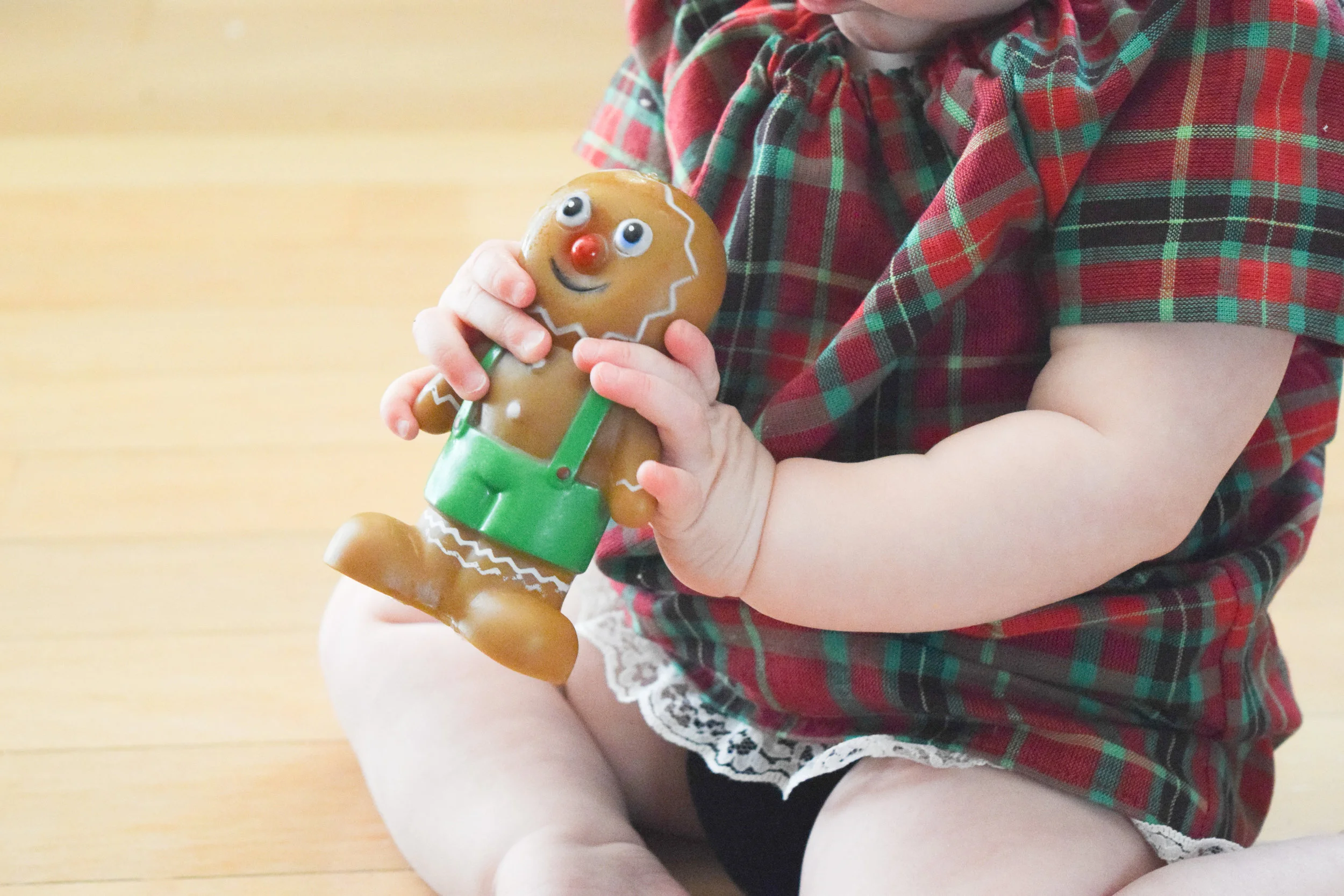 BABY FASHION | A Baby Christmas Dress - Plaid Baby Dress - Silver Baby Shoes - Dainty Baby Bow