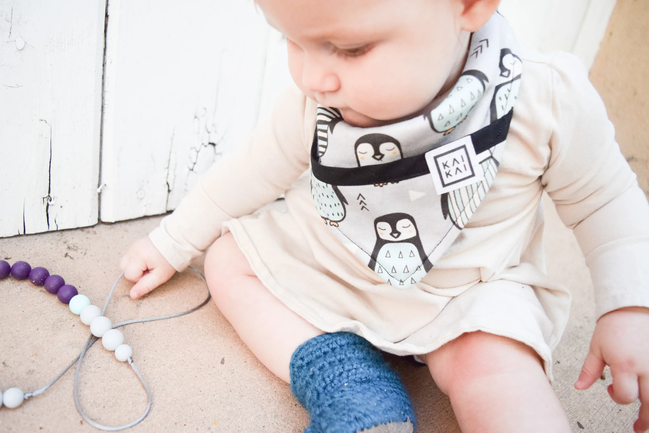 BABY FASHION - Baby Bib, White Baby Bow, Teal Baby Boots, Tan Baby Dress