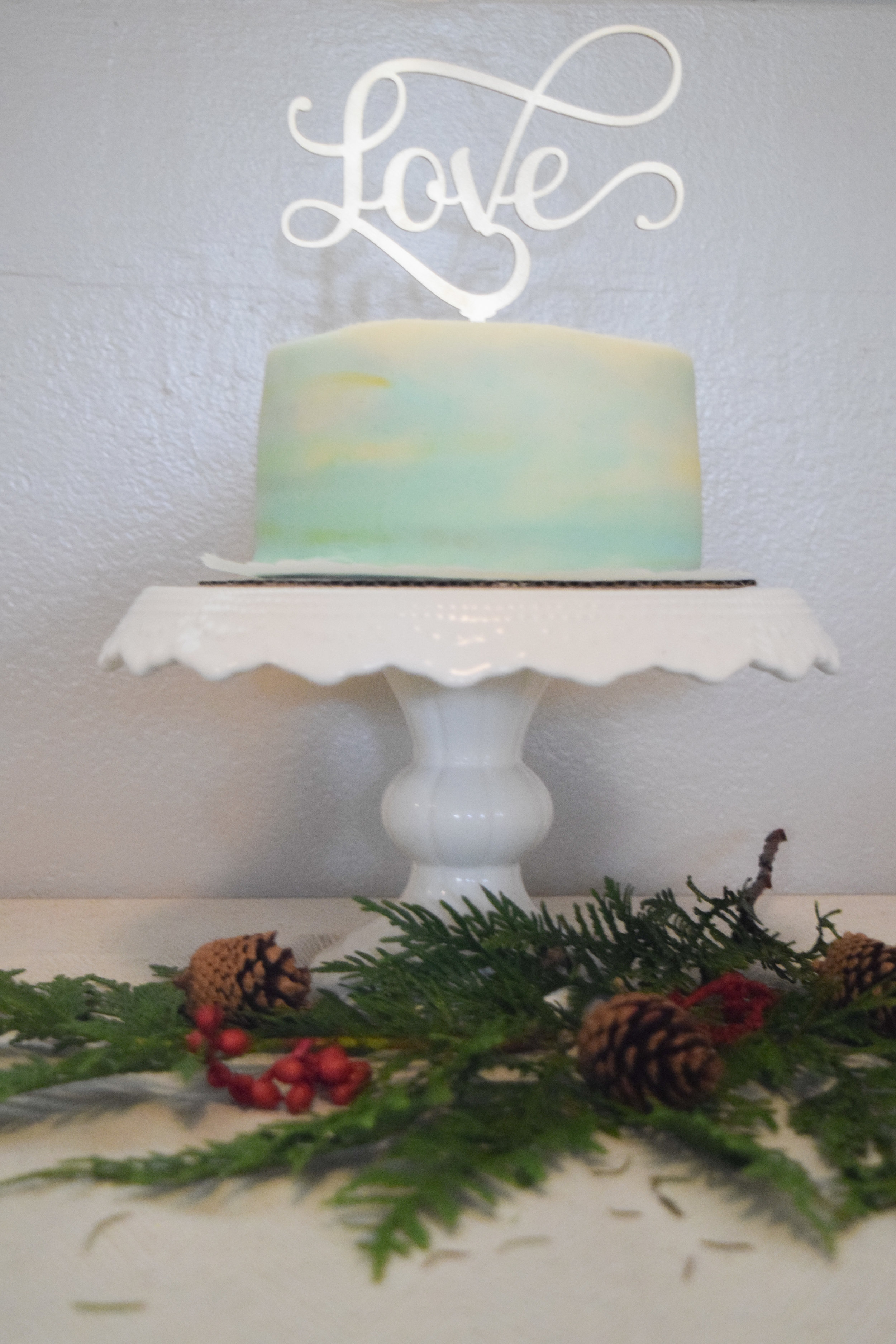 Gold Cake Topper - Seafoam Wedding Cake