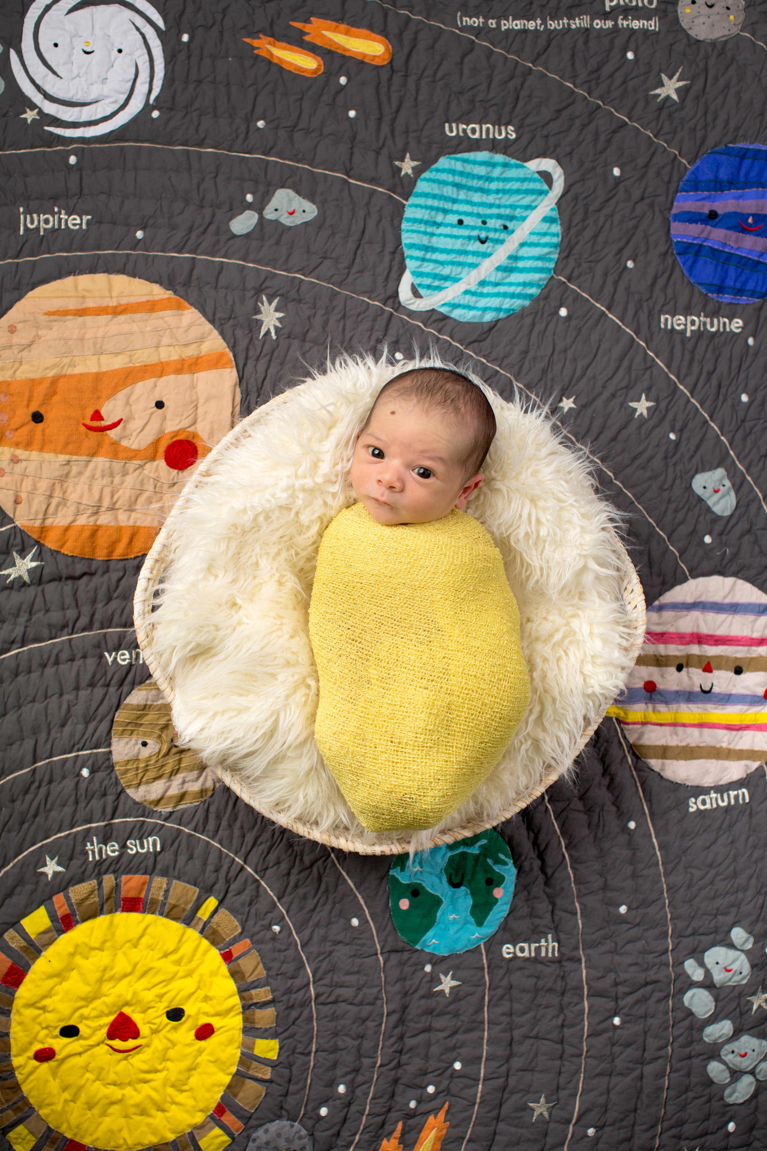 NEWBORN PHOTOGRPAHY | Solar System Themed Nursery, Colorful Newborn Photos