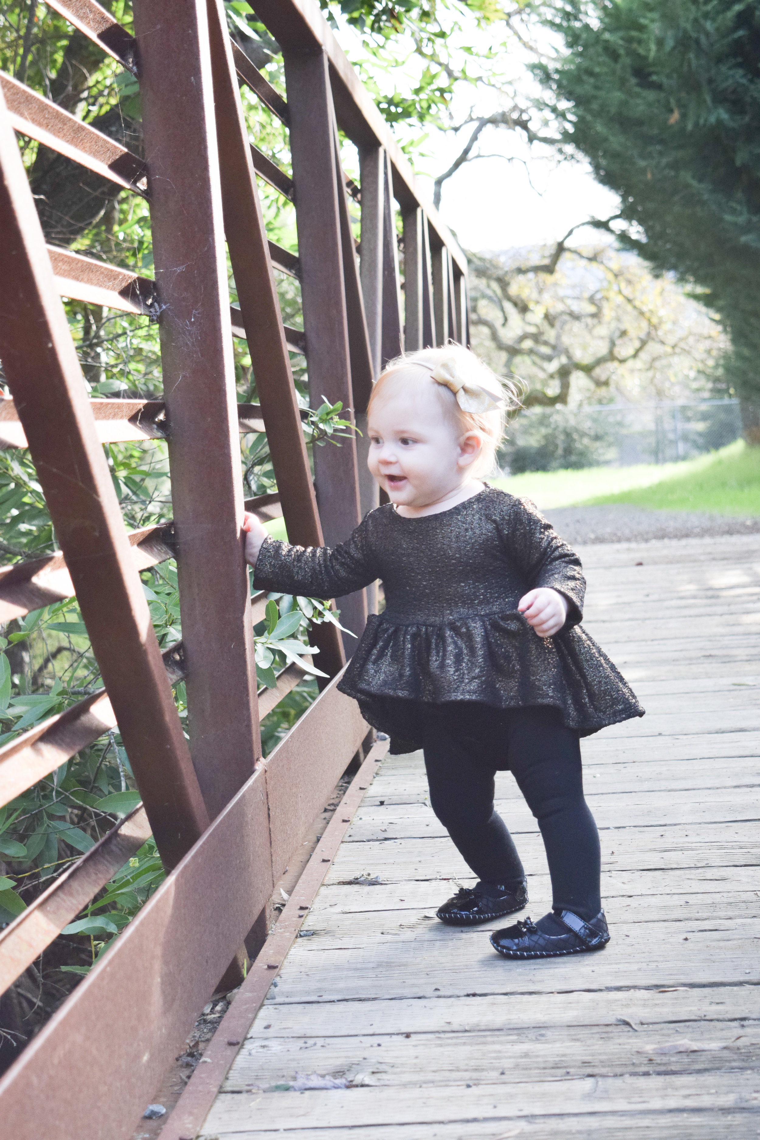 BABY FASHION - black and gold baby peplum, gold baby bow, velvet baby bloomers, black formal pediped baby shoes