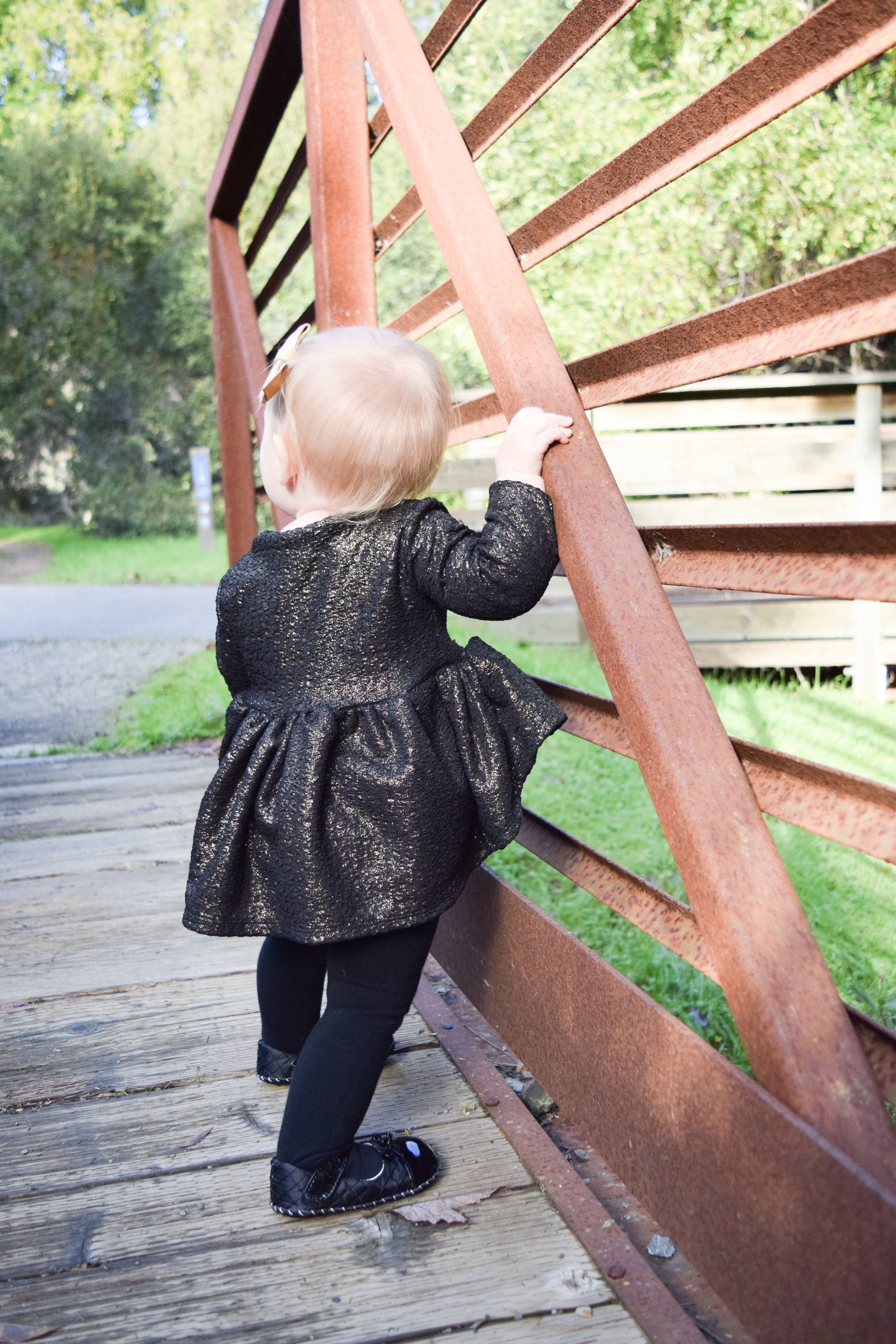 BABY FASHION - black and gold baby peplum, gold baby bow, velvet baby bloomers, black formal pediped baby shoes