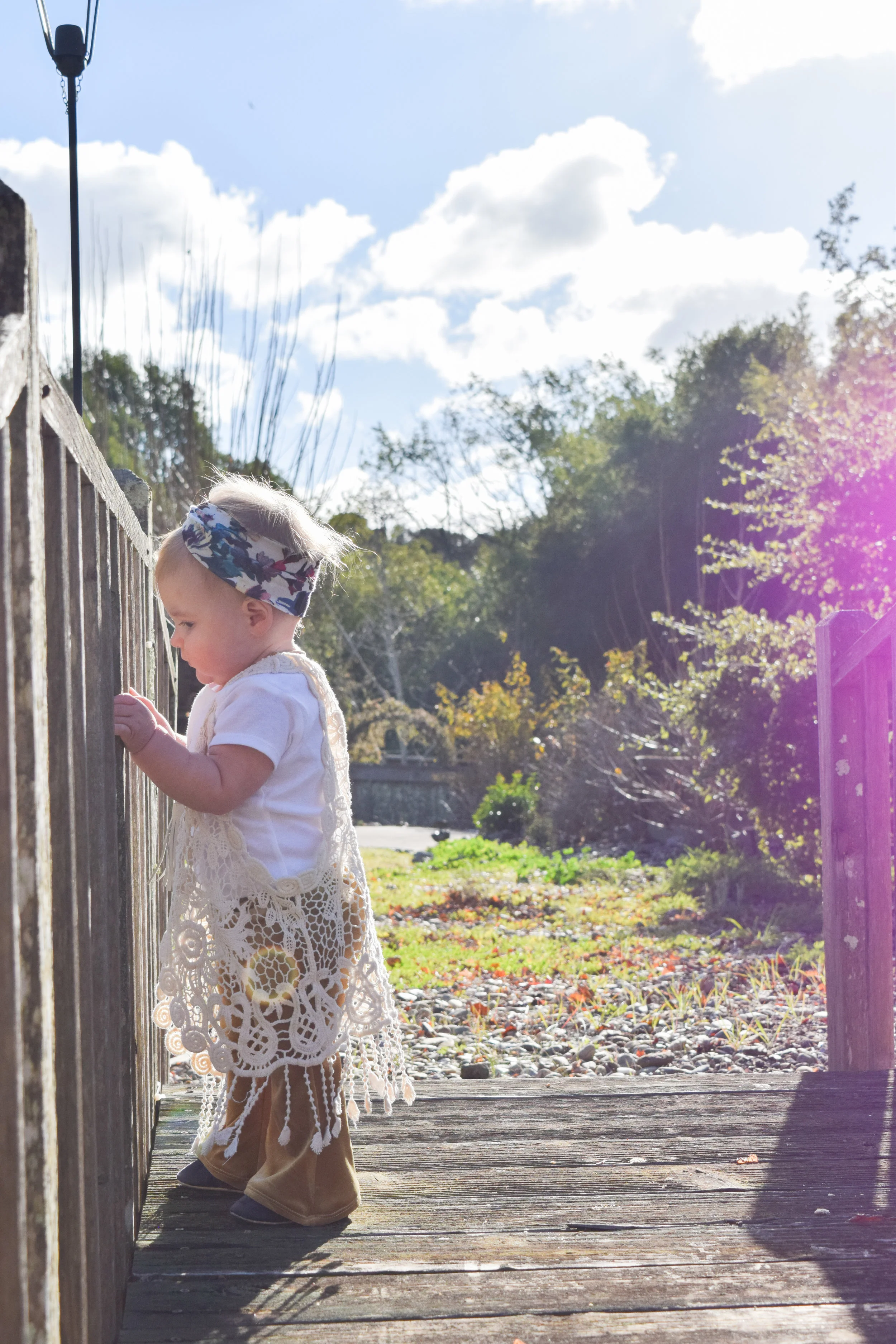 BABY FASHION | Gold Velvet Baby Bell Bottoms, floral print baby headwrap, boho baby outfit