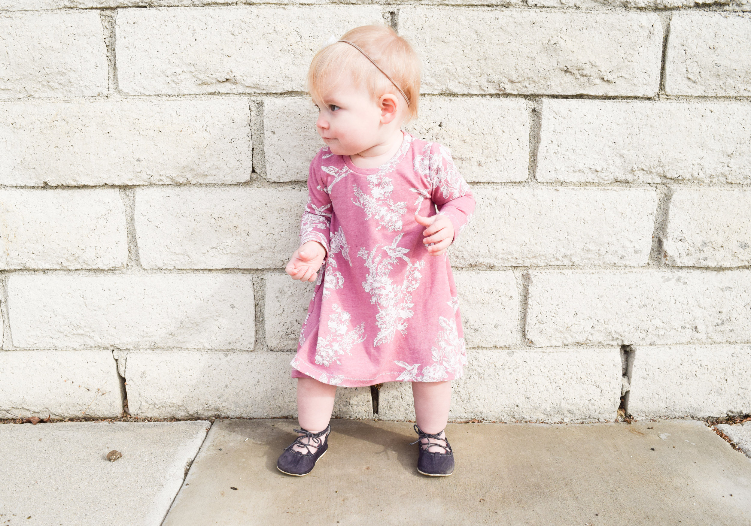 BABY FASHION | A Pink Vintage Floral Baby Tunic Dress