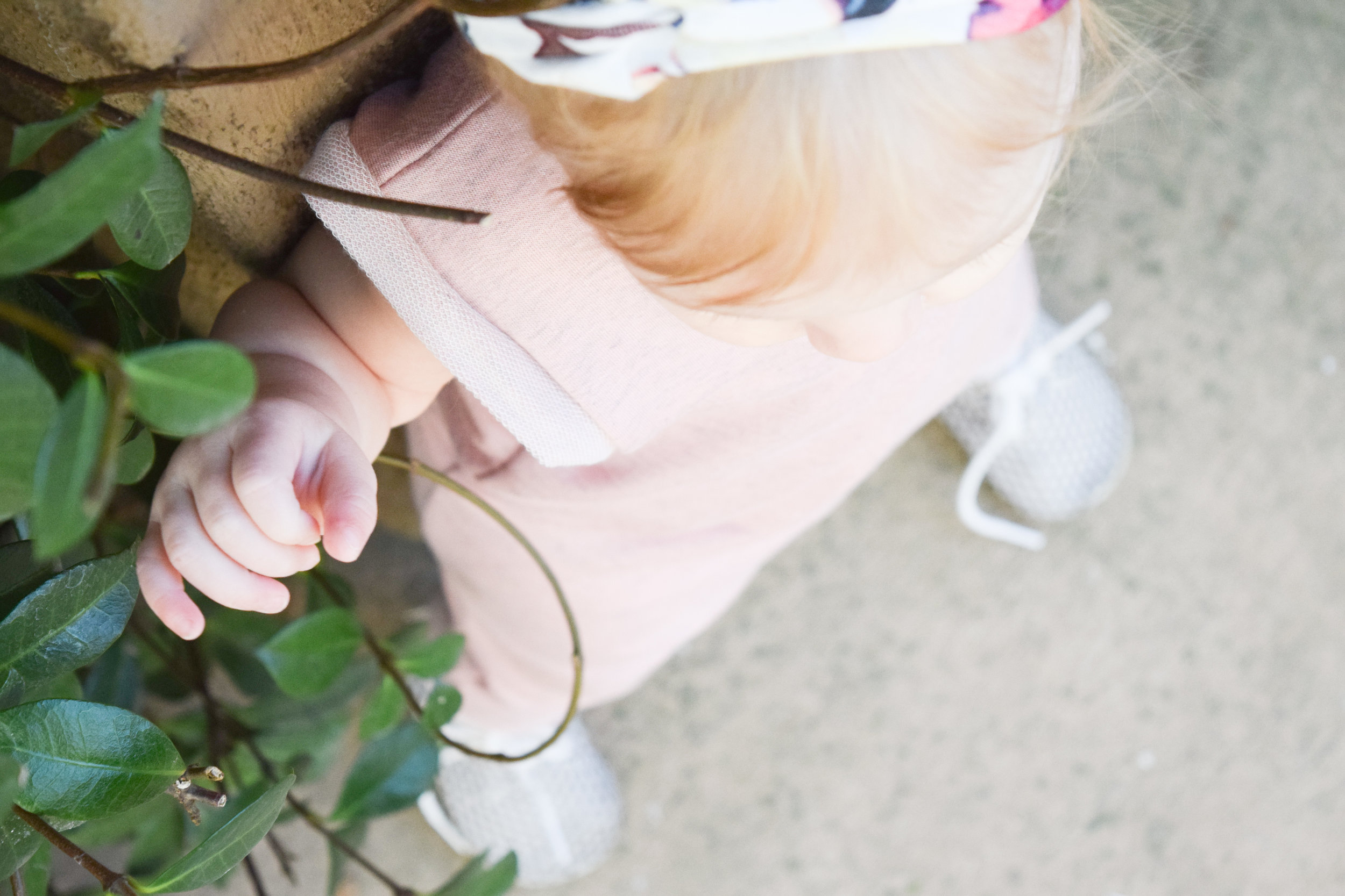 Baby Fashion - Light Pink Baby Romper, Polka Dot Baby Oxfords Piper Finn Footwear, Floral Print Baby Headband
