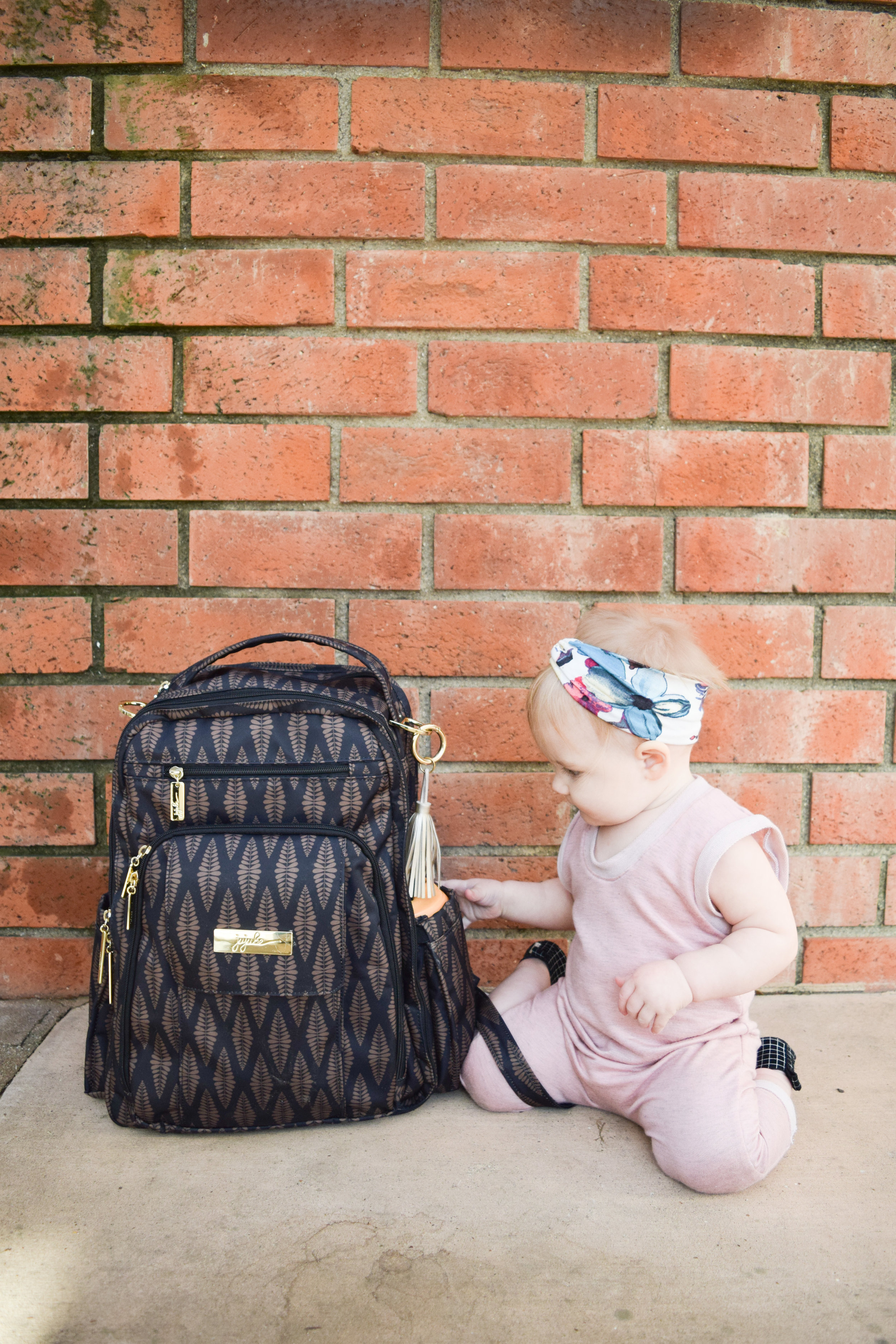 Baby Fashion - Light Pink Baby Romper, Polka Dot Baby Oxfords Piper Finn Footwear, Floral Print Baby Headband