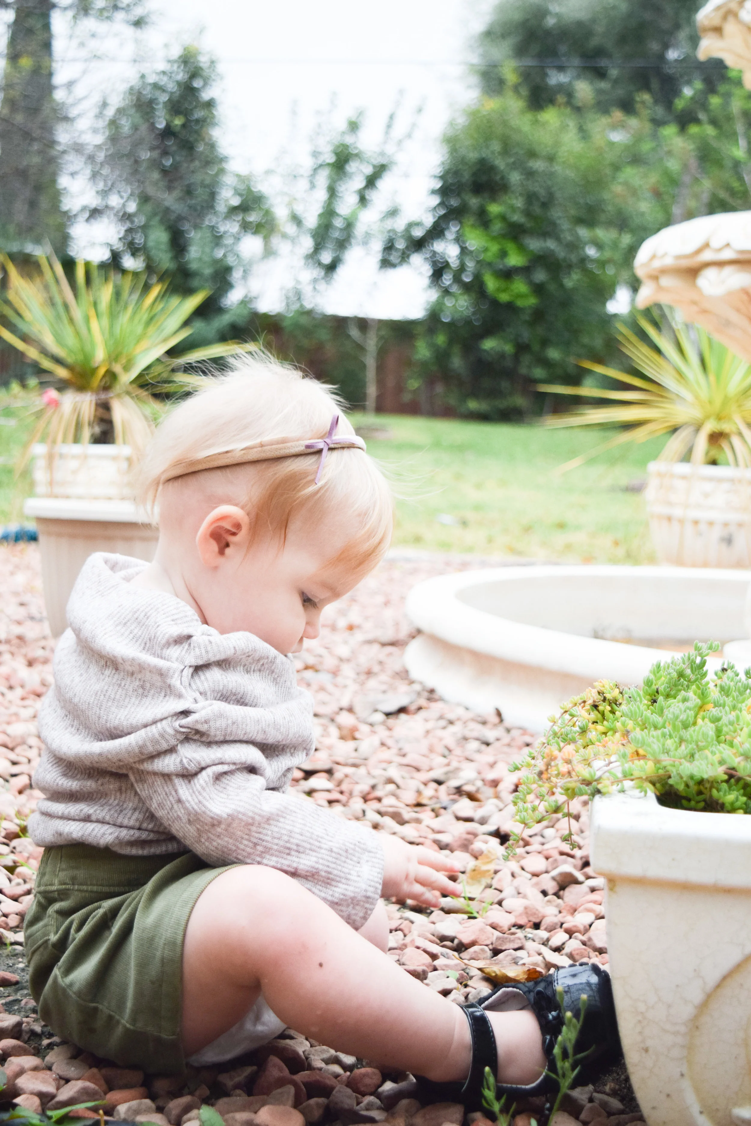 BABY FASHION - Tan off the shoulder baby tunic, olive target corduroy baby skirt