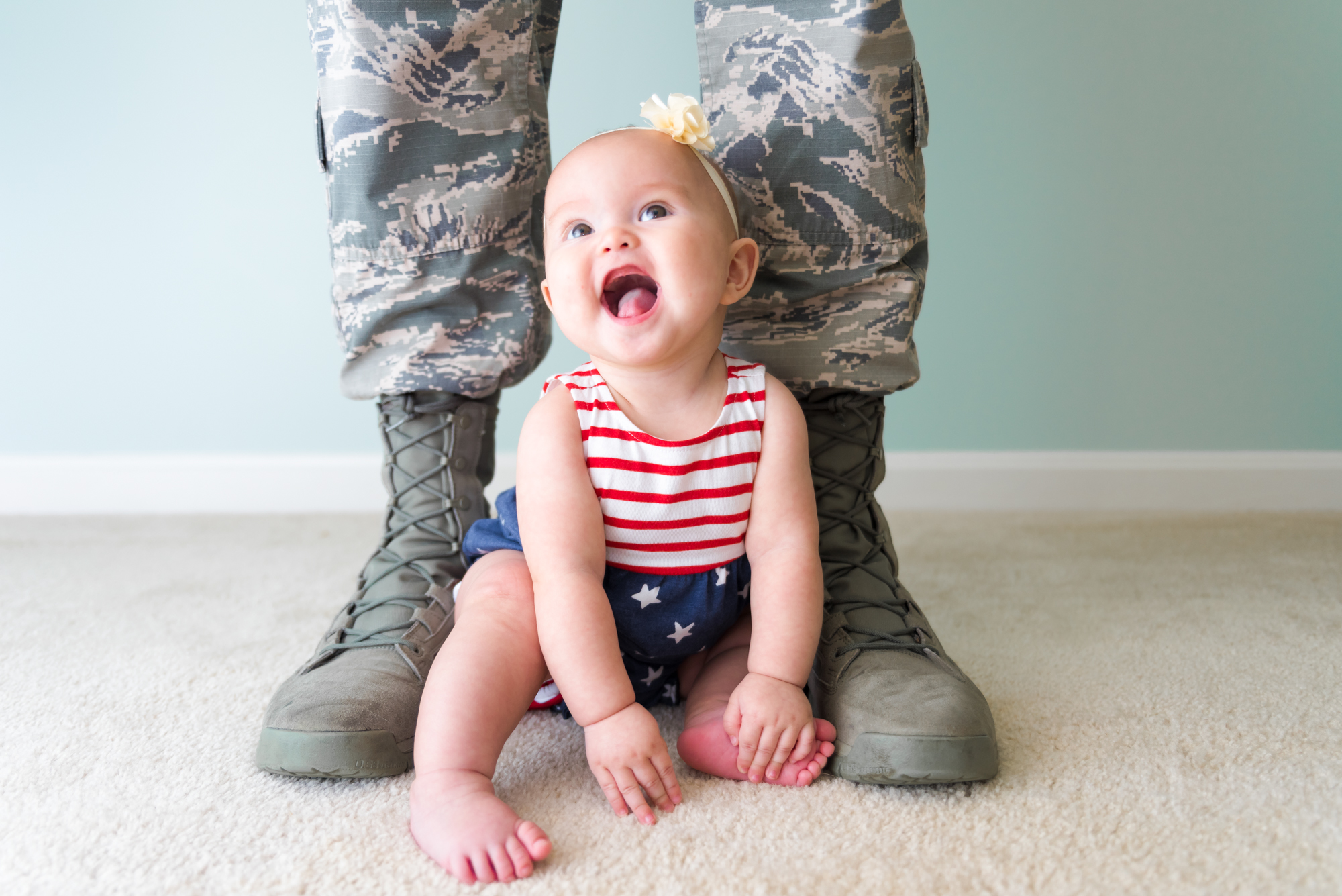 Military Baby Photos - Military Family Photos - Six Month Old Baby Photos