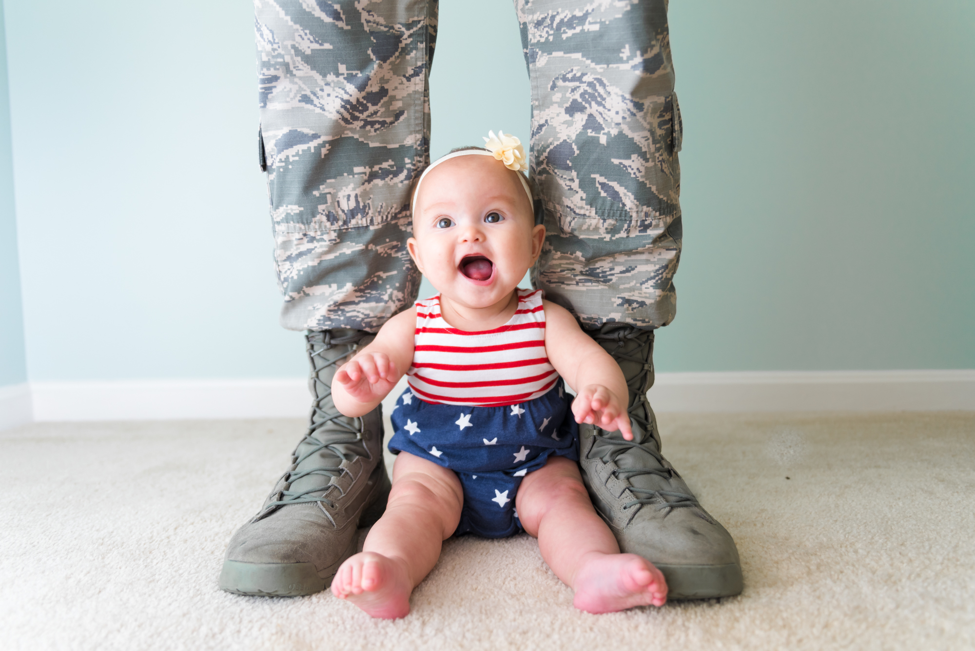 Military Baby Photos - Military Family Photos - Six Month Old Baby Photos