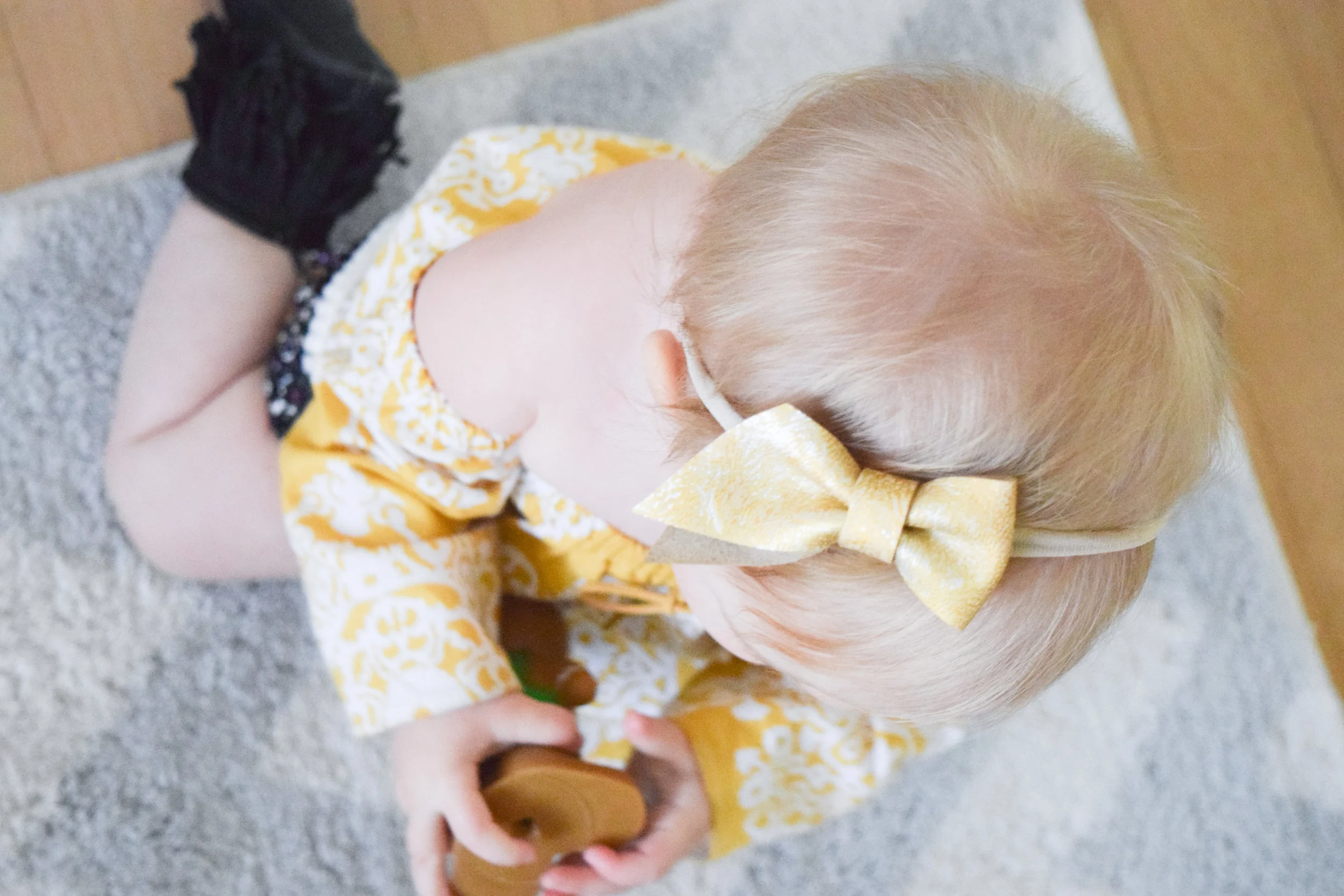 Baby Fashion - Off the shoulder baby shirt, baby skinny jeans, baby ballerina flats
